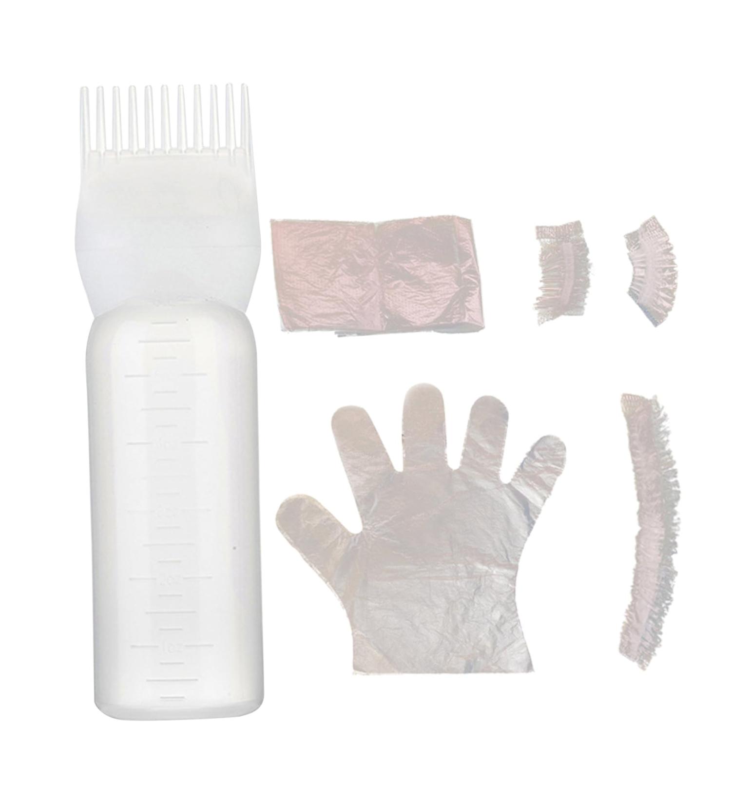Hair Oil Applicator Bottle 160ml with Hair Dye Kit Root Comb Applicator Bottle with Clear Scale Portable Hair Bleach Kit for Home Barber Shop Hair Dye Tools Oil Comb Applicator Bottle - Buy Online on SooperMarket.com
