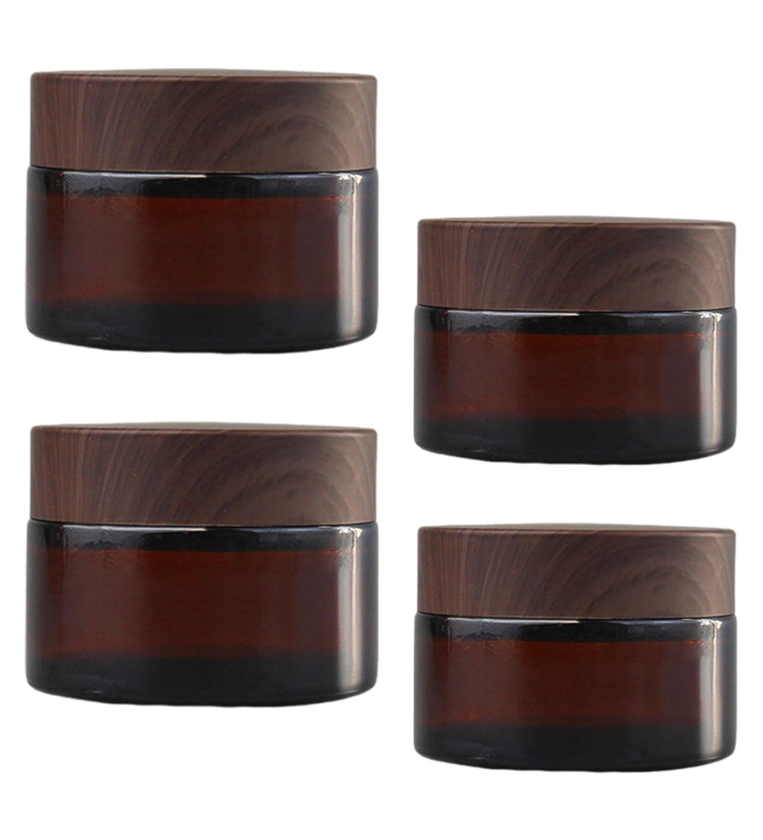Buy Tuakimce 4-Pack 20ml/30ml Glass Cream Can Set - Clear & Amber with Lids for Lotion Cream Cosmetics | International Shipping Available - Buy Online on SooperMarket.com