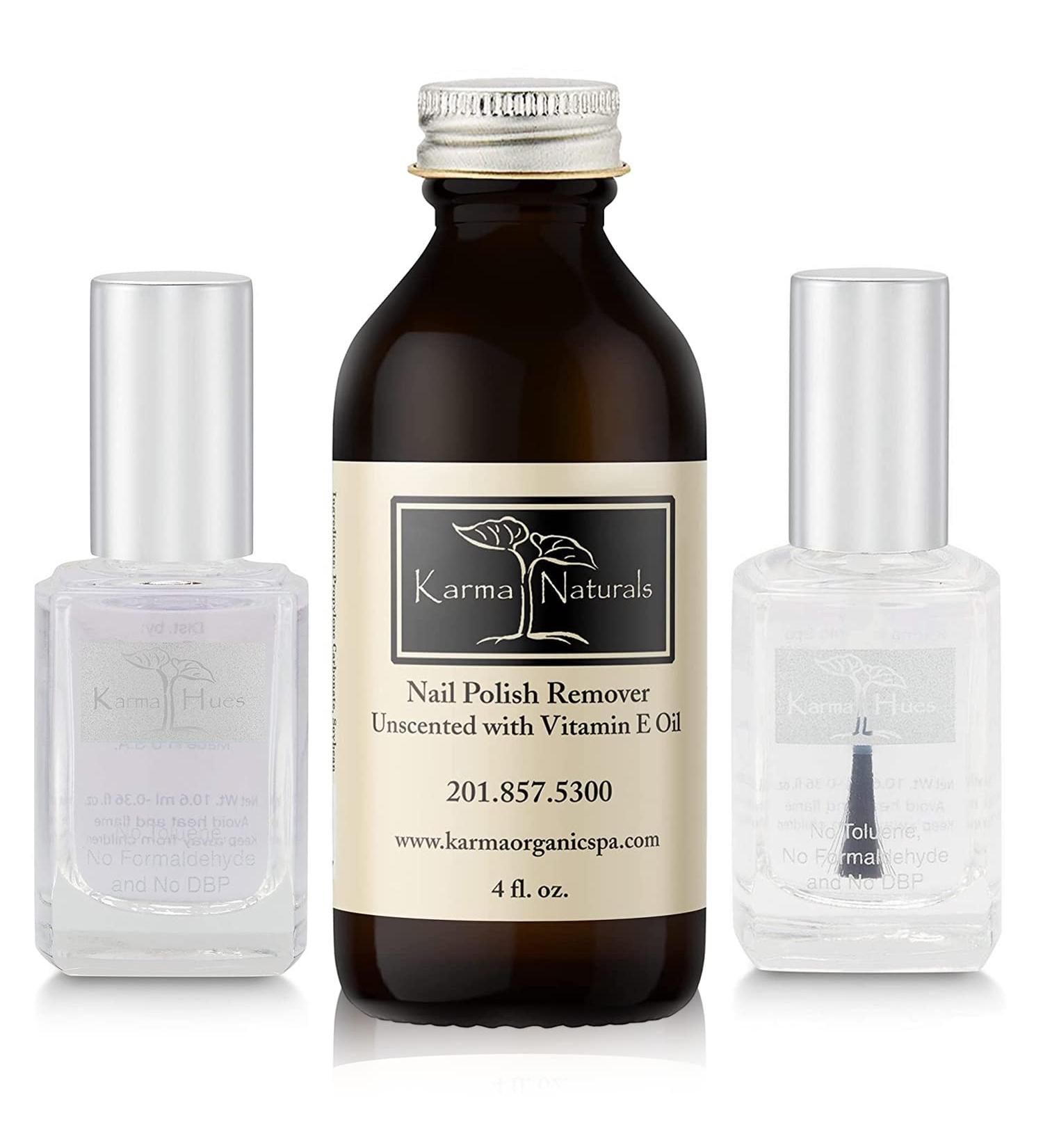 Karma Organic Unscented Nail Polish Remover - Non-Toxic Vegan Formula (Top/Triple Base) - Cruelty-Free Nail Treatment - Buy Online on SooperMarket.com