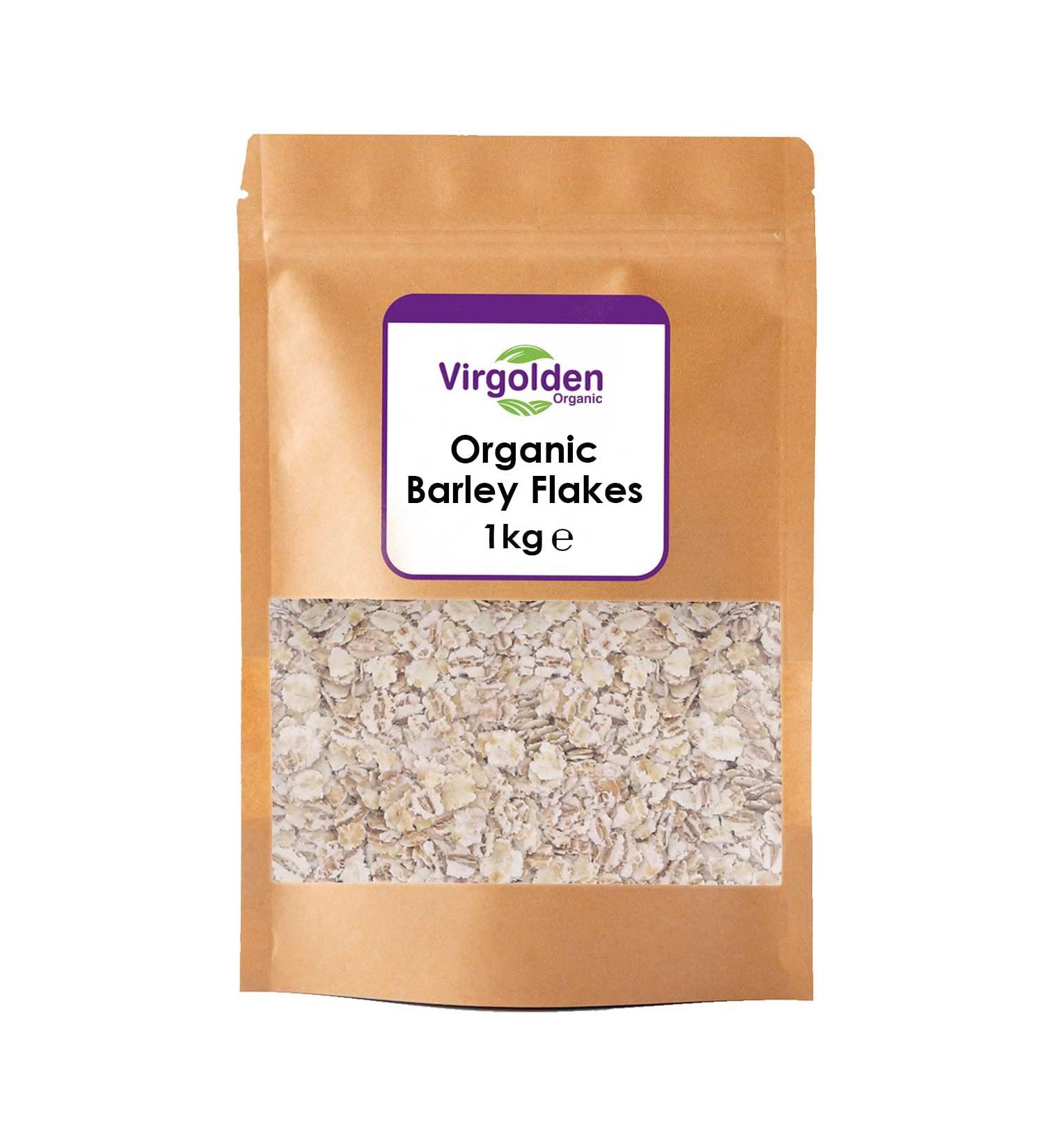 Organic Barley Flakes 1kg by Virgolden Organic - Buy Online on SooperMarket.com