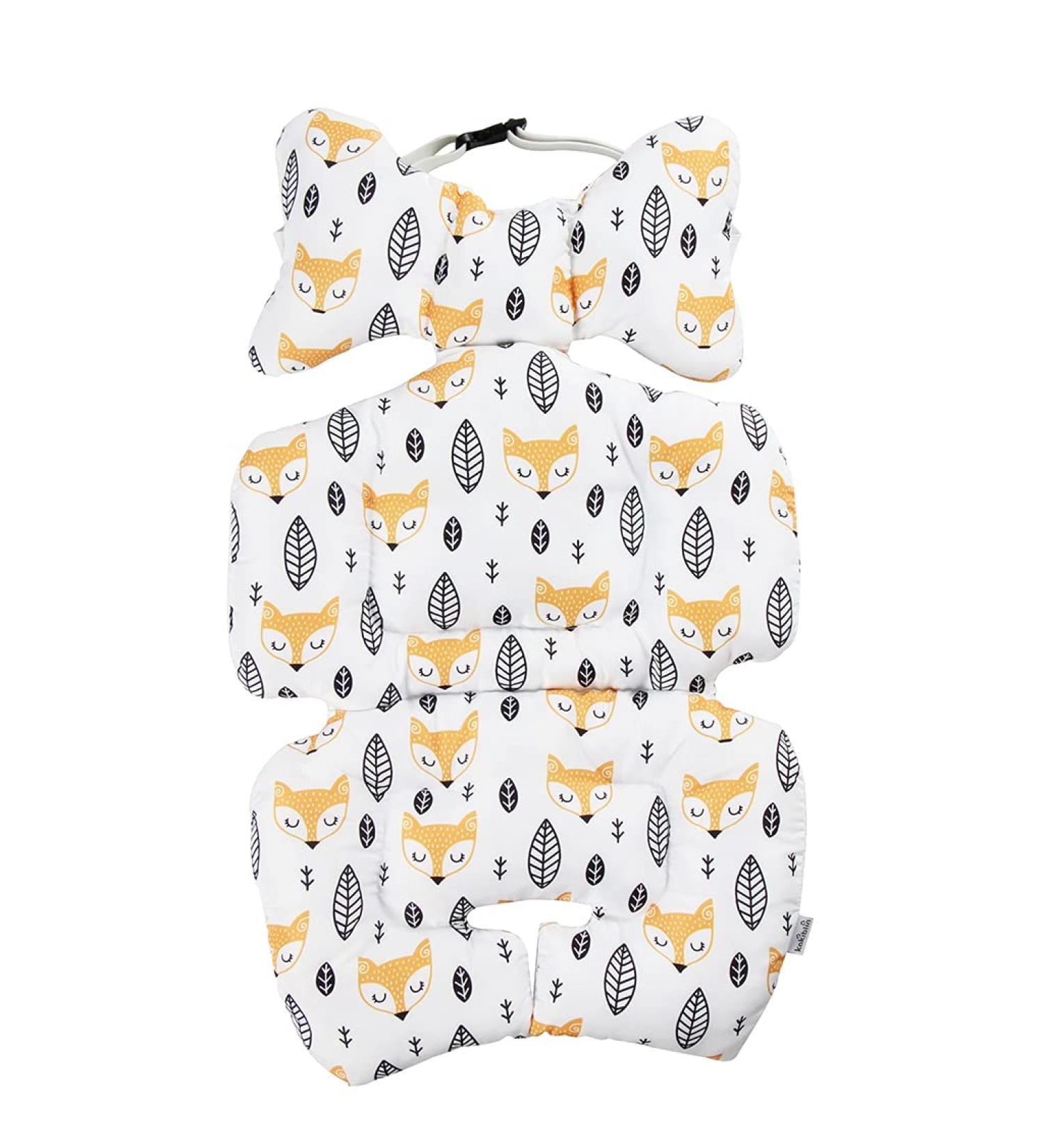 KAKIBLIN Infant Car Seat Insert: Yellow Fox Stroller Liner & Support Pillow - Buy Online on SooperMarket.com