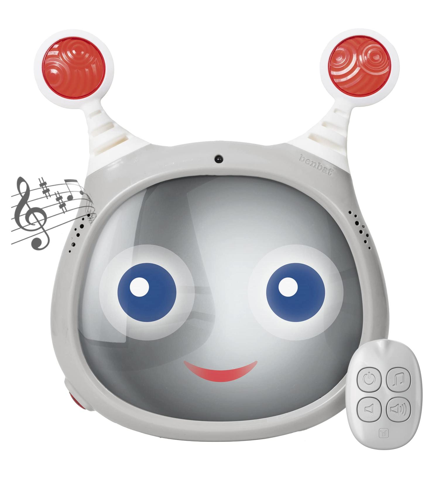 Benbat Oly Active Baby Car Mirror | Shatter-Proof, Rear Facing, Entertaining & Soothing | Adjustable Headrest Mirror with Remote Control - Grey - Buy Online on SooperMarket.com