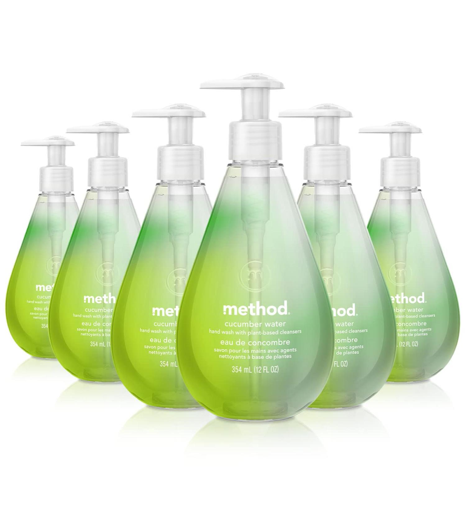 Method Gel Hand Wash - Cucumber Water 12 oz (Pack of 6) | Refreshing Cucumber Scent | Eco-Friendly Packaging - Buy Online on SooperMarket.com