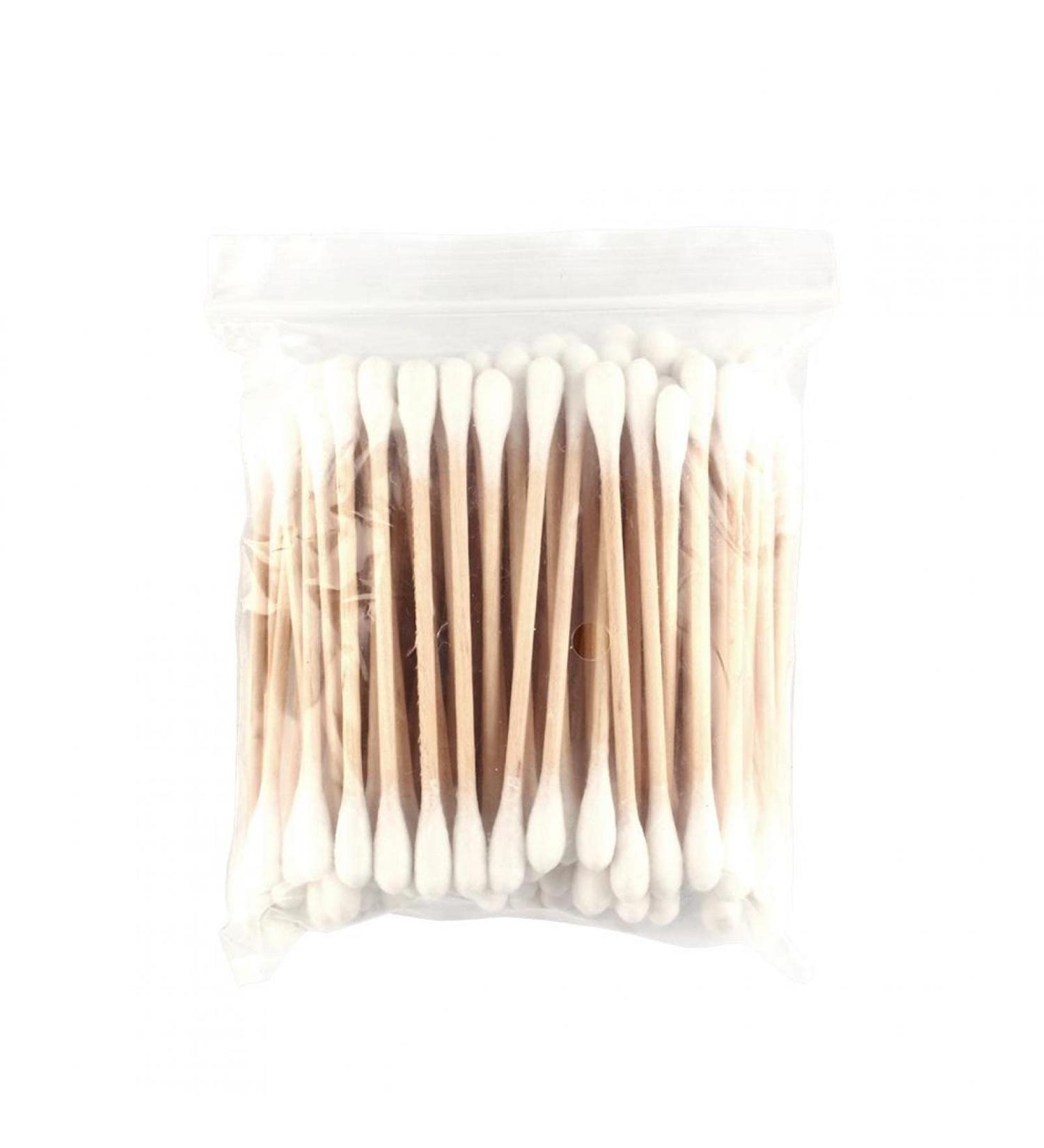 High-Quality Wooden Cotton Swabs - 80 Pack Double Headed for Makeup Ear Cleaning & More - Buy Online on SooperMarket.com
