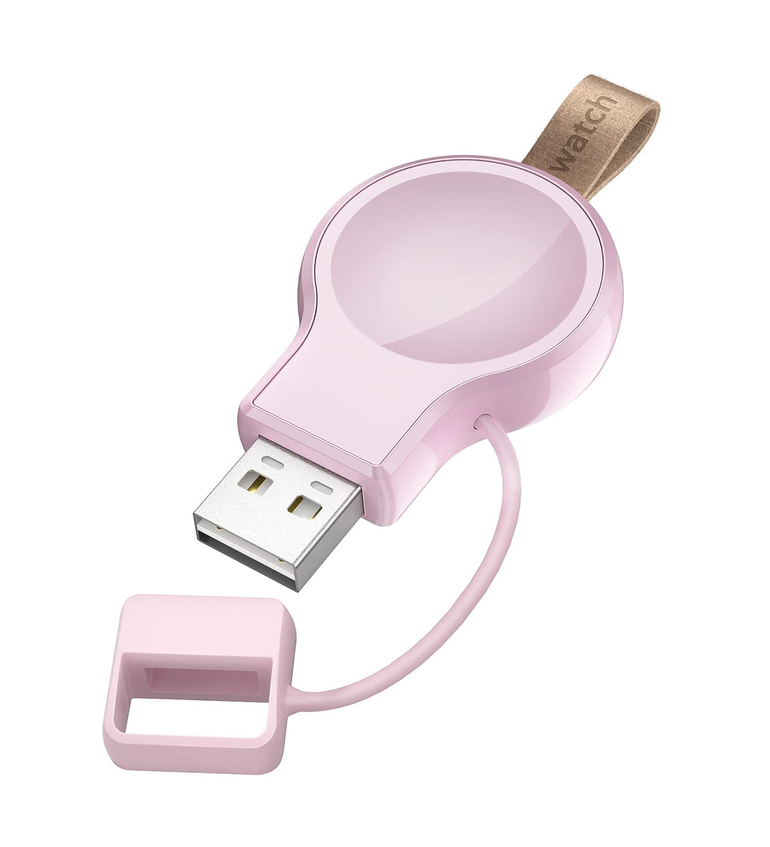 LVFAN Portable Apple Watch Charger - Fast Magnetic USB Wireless Charging for Series 8 7 6 5 4 3 2 1 SE - Ideal for Travel and Car Use (Pink) - Buy Online on SooperMarket.com