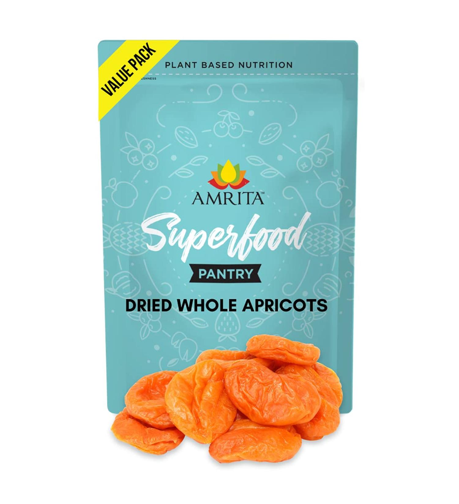 Amrita No Sugar Added Dried Apricots - 1lb, 11 Servings | Healthy Snack - Buy Online on SooperMarket.com
