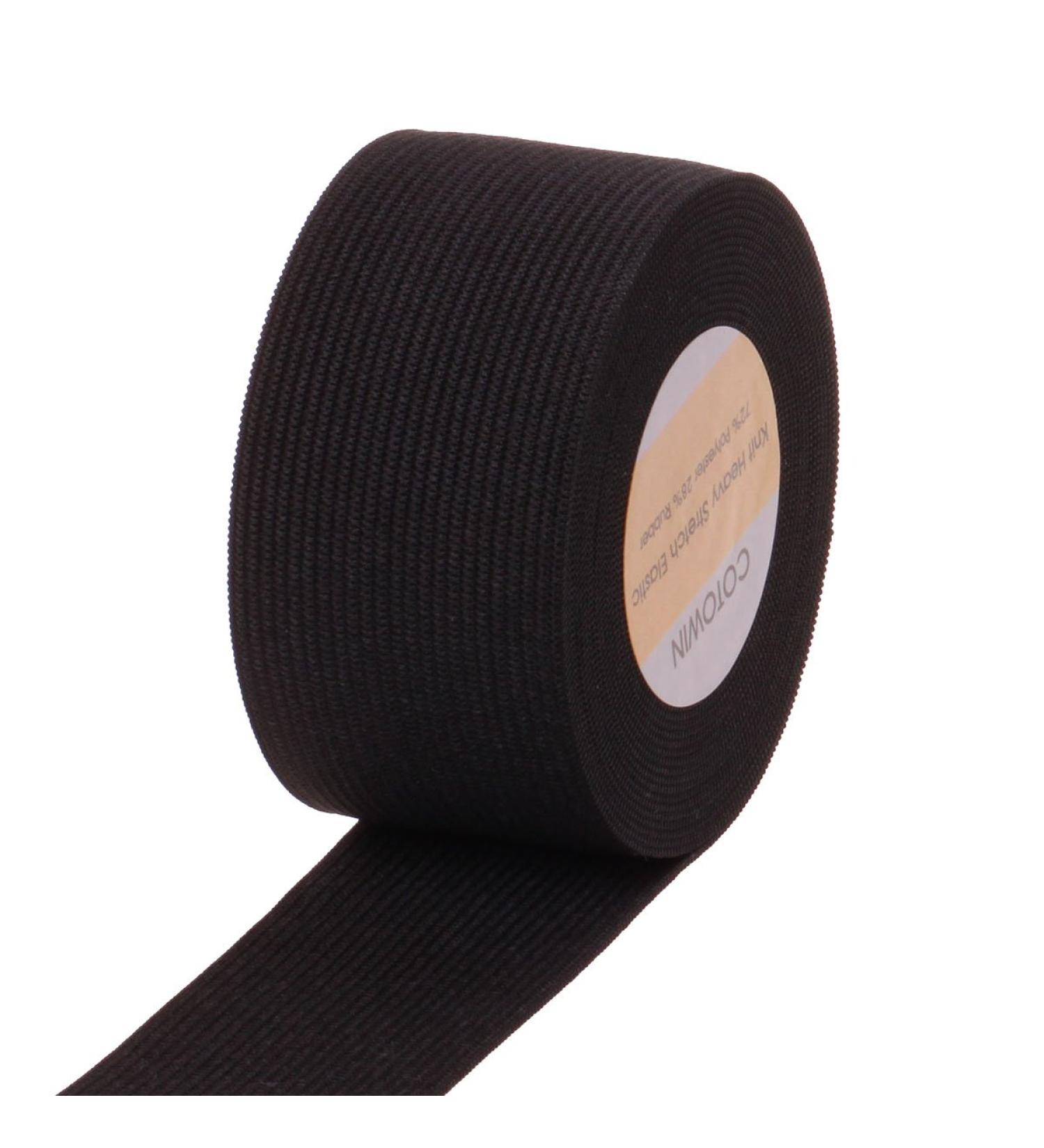 Black Knit Heavy Stretch Elastic Band - 1.5-inch Wide, 5 Yards - Buy Online on SooperMarket.com