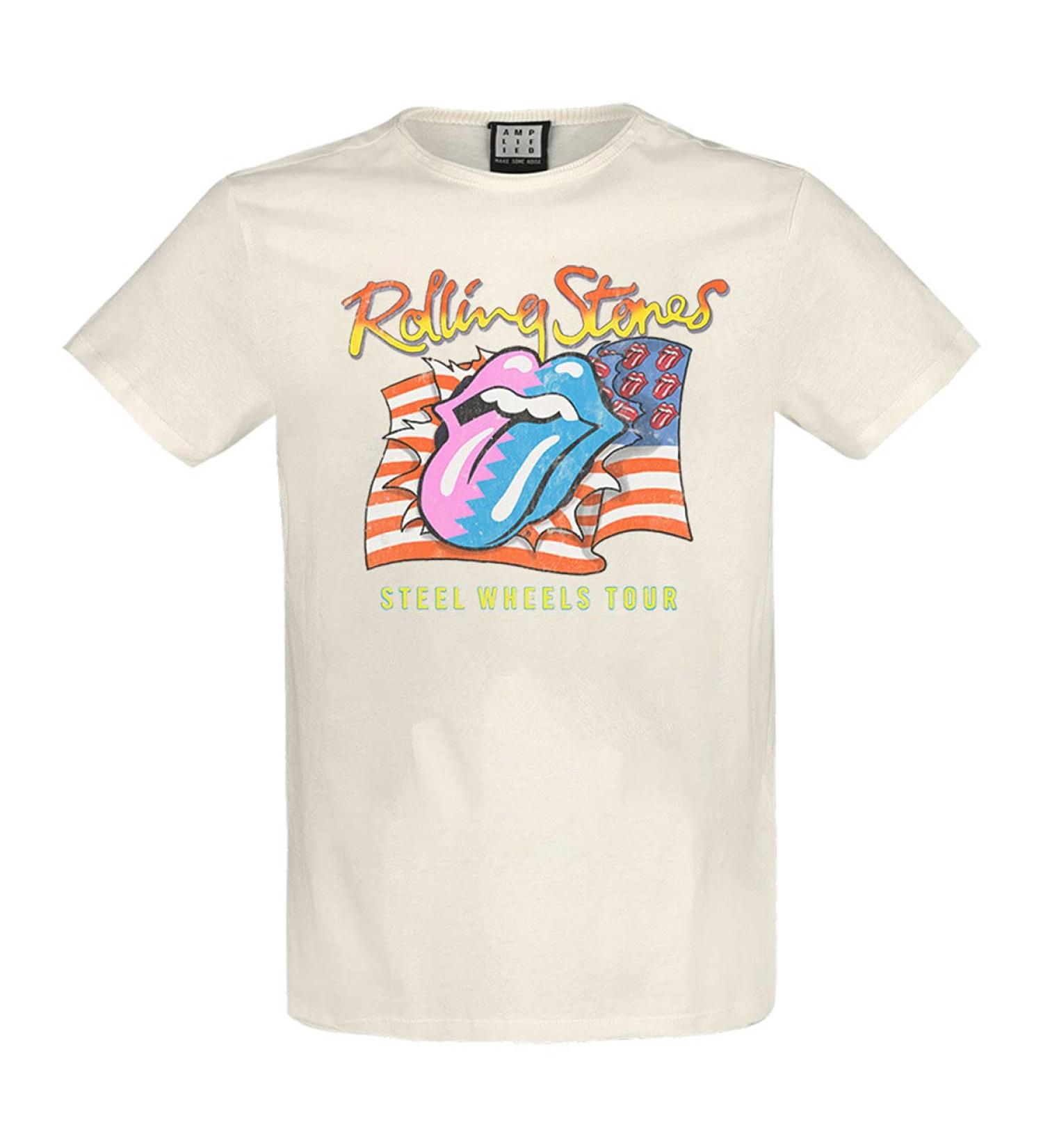 Amplified Clothing The Rolling Stones 'Steel Wheels' (Natural) T-Shirt (Large)