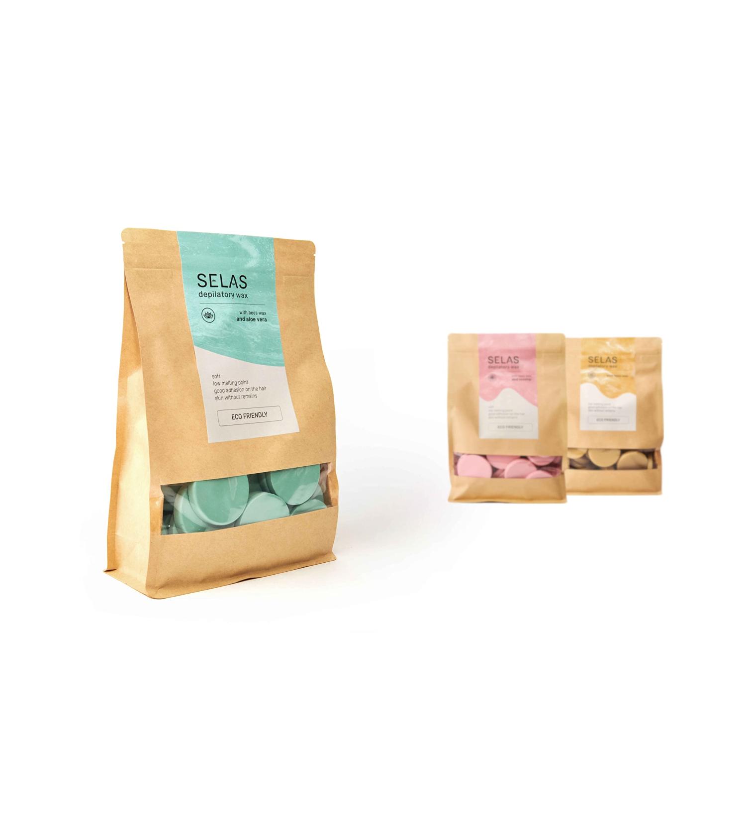 Natural Aloe Vera Depilatory Wax 1kg - Sustainable Hair Removal | Selas - Buy Online on SooperMarket.com