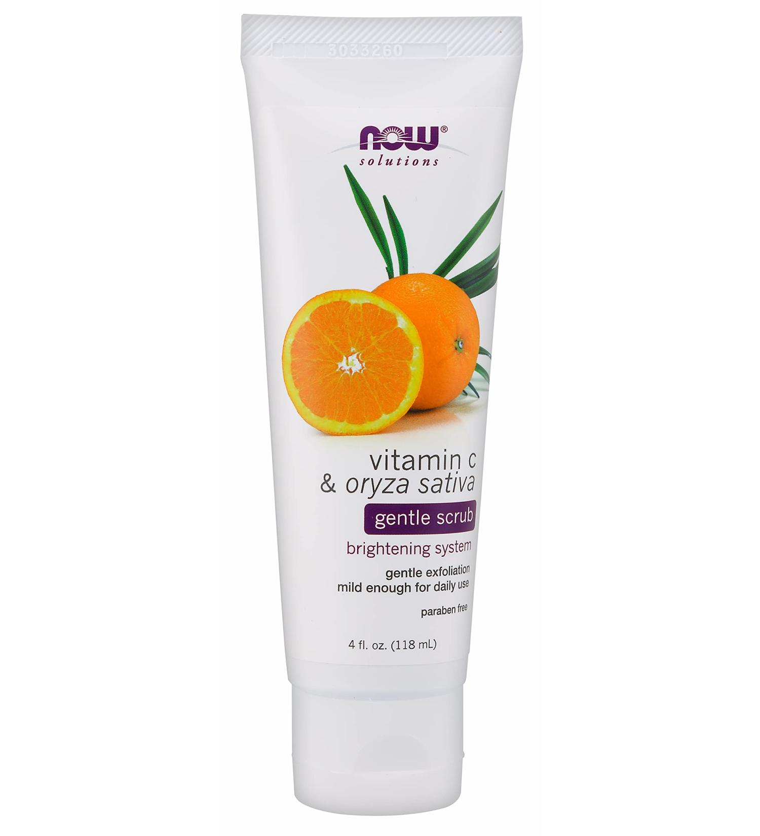 Now Foods Solutions Gentle Scrub Vitamin C & Oryza Sativa 4 fl oz (118 ml)