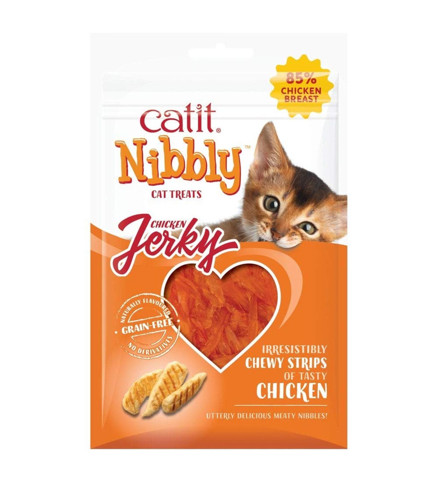 Catit Nibbly Jerky for Cats - Chicken Chewing Strips 30g | Premium Cat Treats - International Shipping - Buy Online on SooperMarket.com