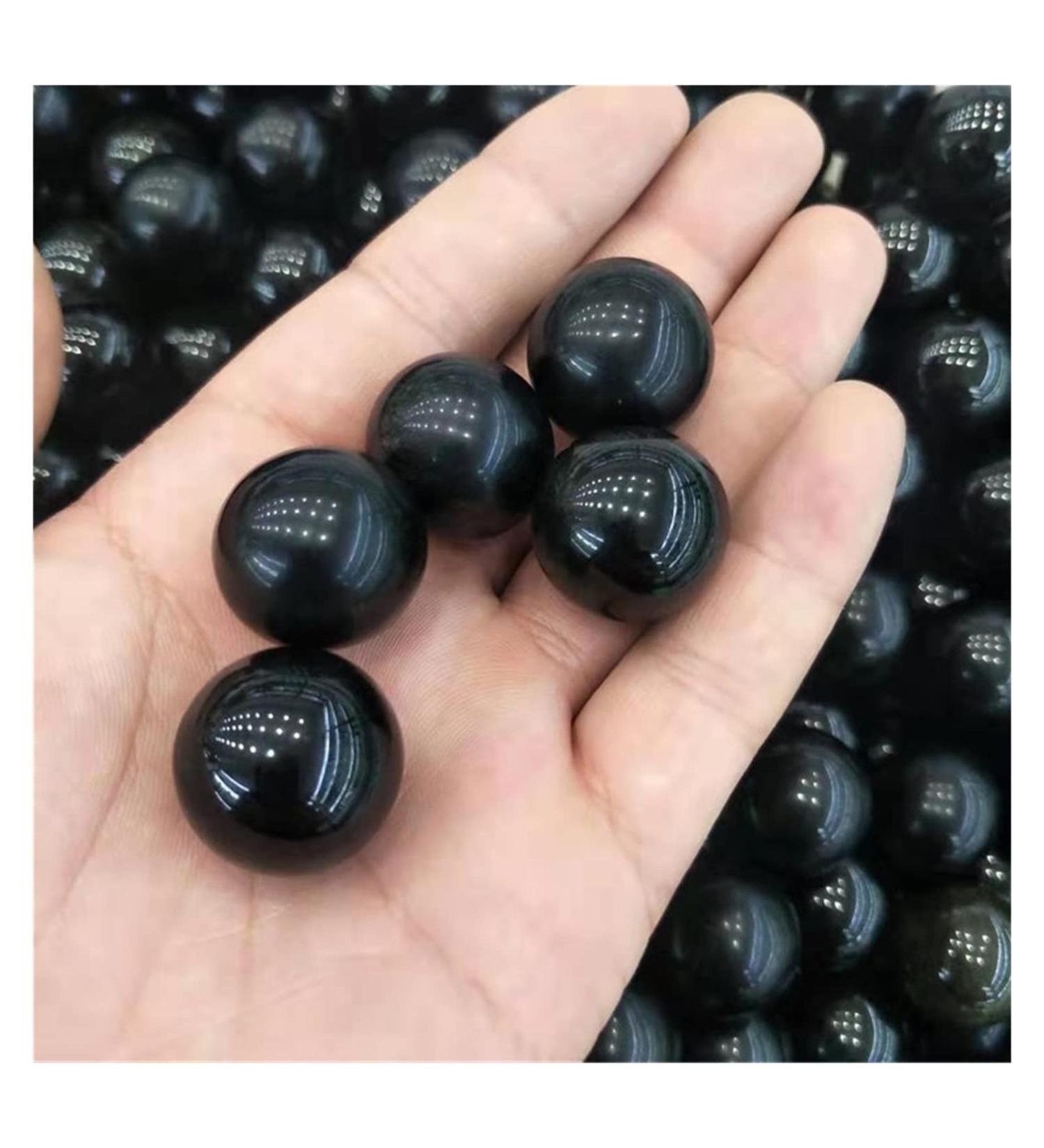 VCLUST Natural Crystal Rough Ornament 5pc Natural Gold Obsidian Quartz Crystal Sphere Balls for Reiki Decoration Gift Decoration feng Shui.