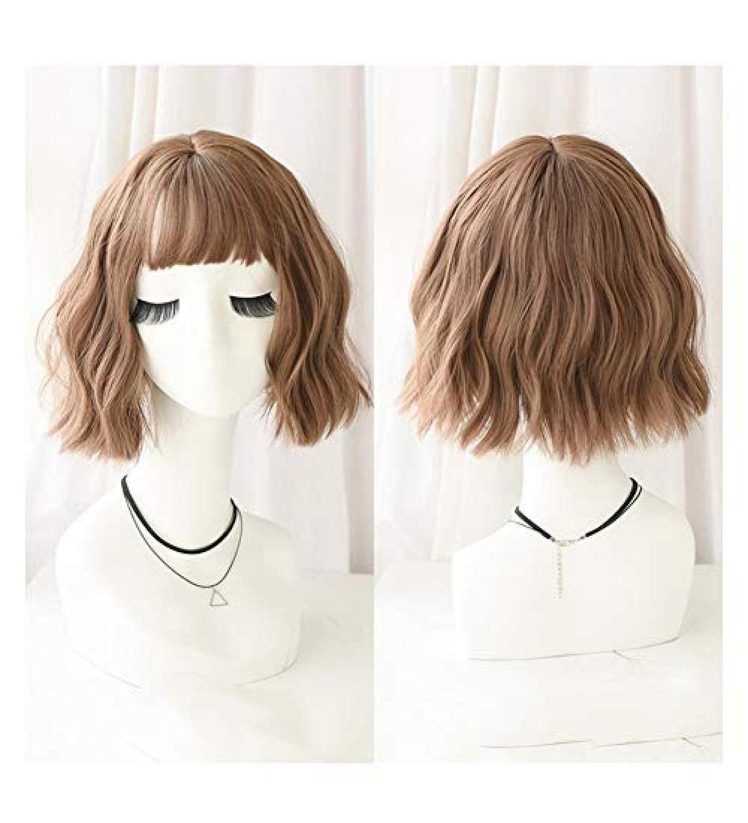 Buy BGHJUE Short Wavy Bob Lace Front Human Hair Wig - 9 Inch Dark Brown Honeypudding Color - International Shipping Available - Buy Online on SooperMarket.com
