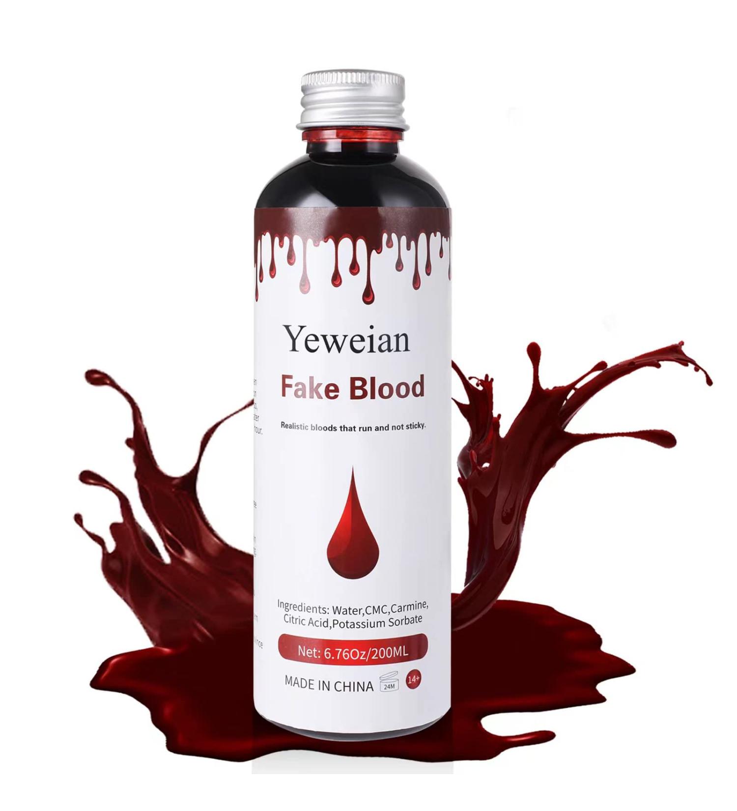 Yeweian Halloween Fake Blood 6.76Oz/200ML - Realistic Washable Liquid Blood for SFX Makeup and Costumes - Buy Online on SooperMarket.com