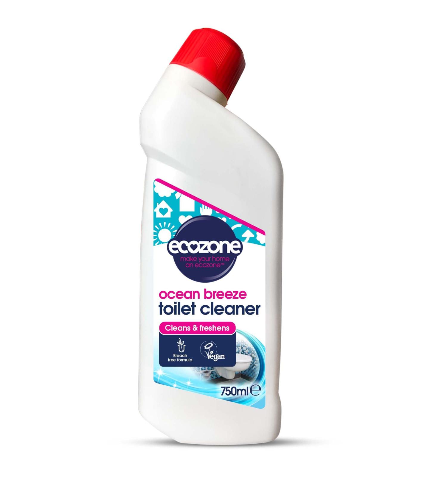 Ecozone Toilet Cleaner Gel Removes Limescale Fresh Ocean Breeze Fragrance 3-in-1 Anti Bacterial Eco Bathroom Formula Naturally Gently Cleans and Freshens Bleach Free Vegan Friendly (750ml) - Buy Online on SooperMarket.com
