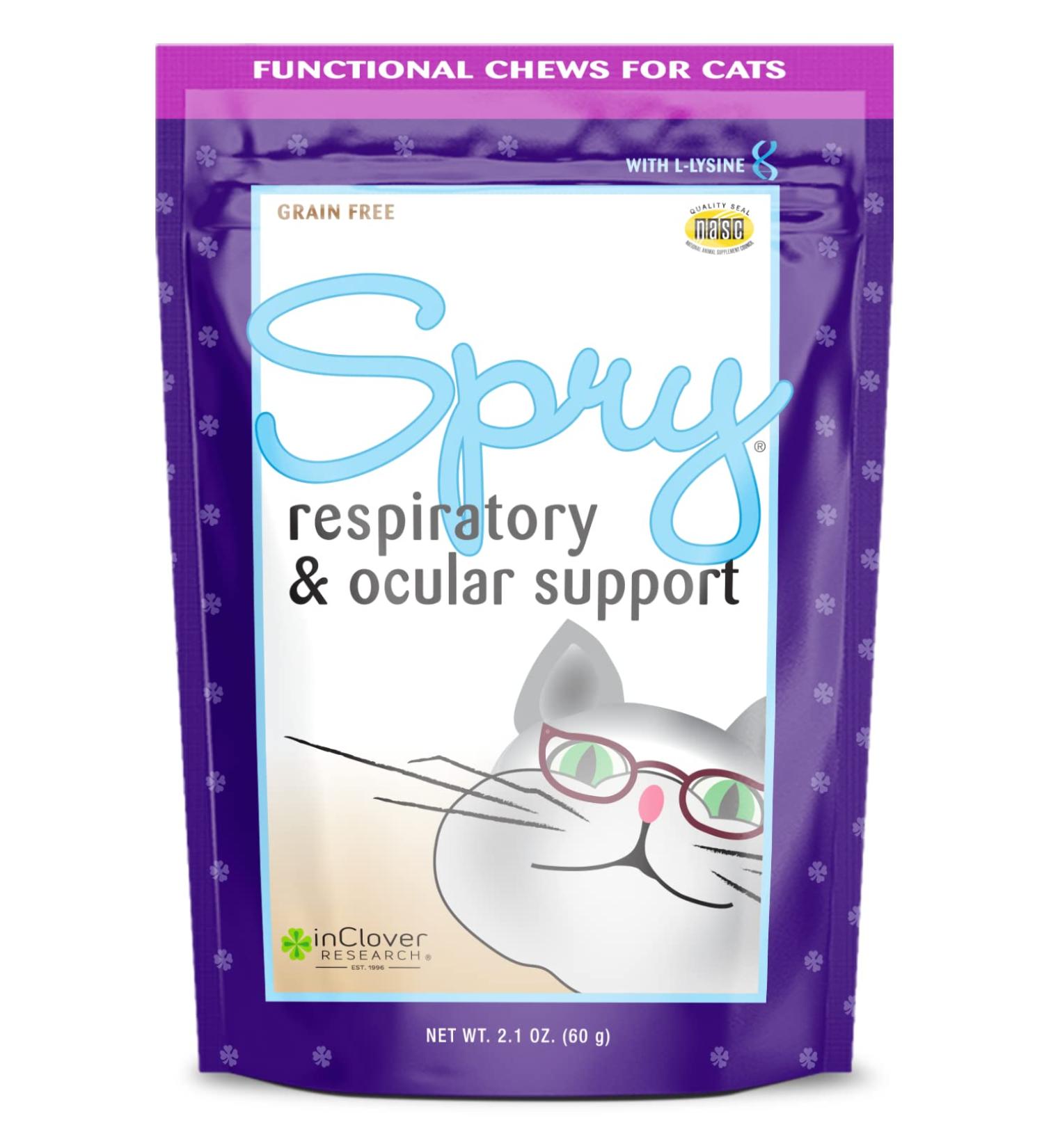 In Clover Spry Daily Respiratory and Ocular Support Soft Chews for Cats | L-Lysine, Superfoods, Prebiotics | Boosts Immune System | 2.1 oz - Buy Online on SooperMarket.com
