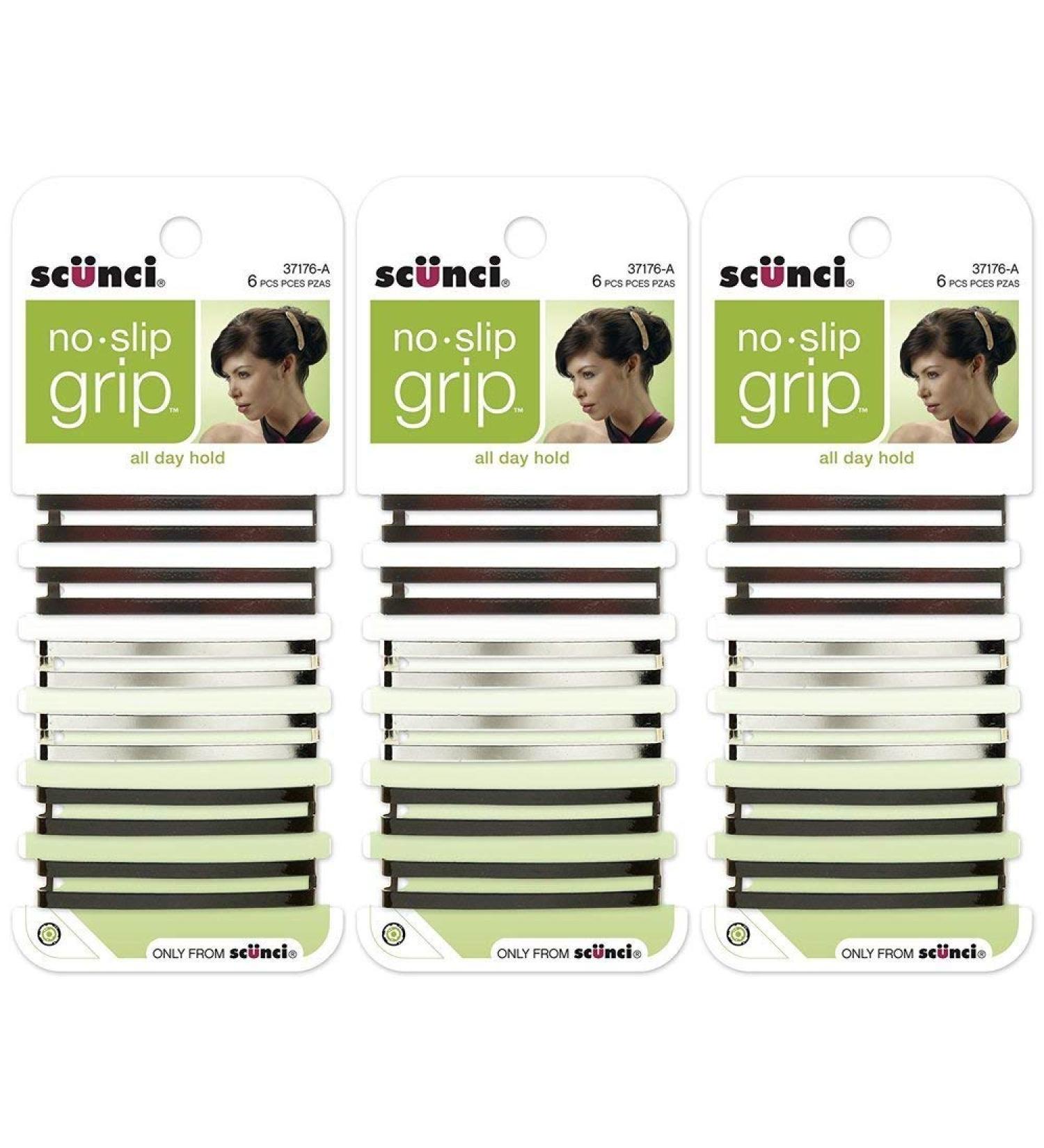 Scunci No-Slip Grip Stay Tight Barrettes, Assorted Colors, 6-Count (3-Pack) - Buy Online on SooperMarket.com