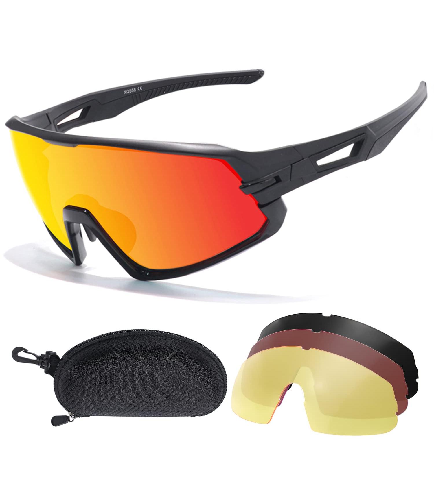 Aeike Polarized Sunglasses - Men's & Women's Bike Glasses with TR90 Frame & 3 Echo Liners - Perfect for Cycling Running & Outdoor Activities - Buy Online on SooperMarket.com
