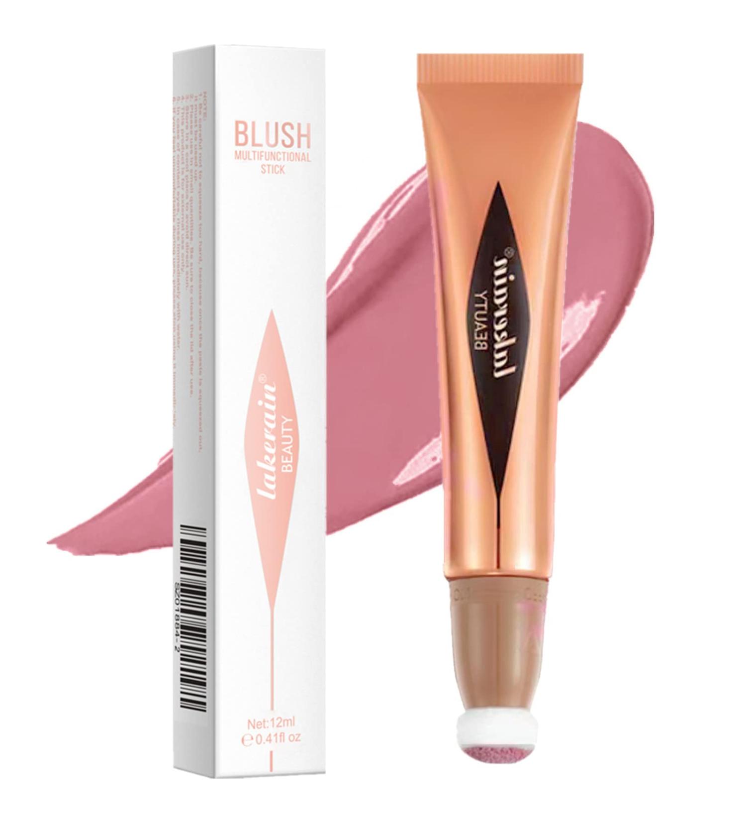 Go Ho Liquid Blush Beauty Wand Soft Cream Blush Makeup Liquid Face Blush Stick Contouring with Cushion Applicator Easy to Blend & Long Lasting & Smooth Natural Dewy Finish 02 Happy Rose Blush 02 # Happy Rose Blush Liquid - Buy Online on SooperMarket.com