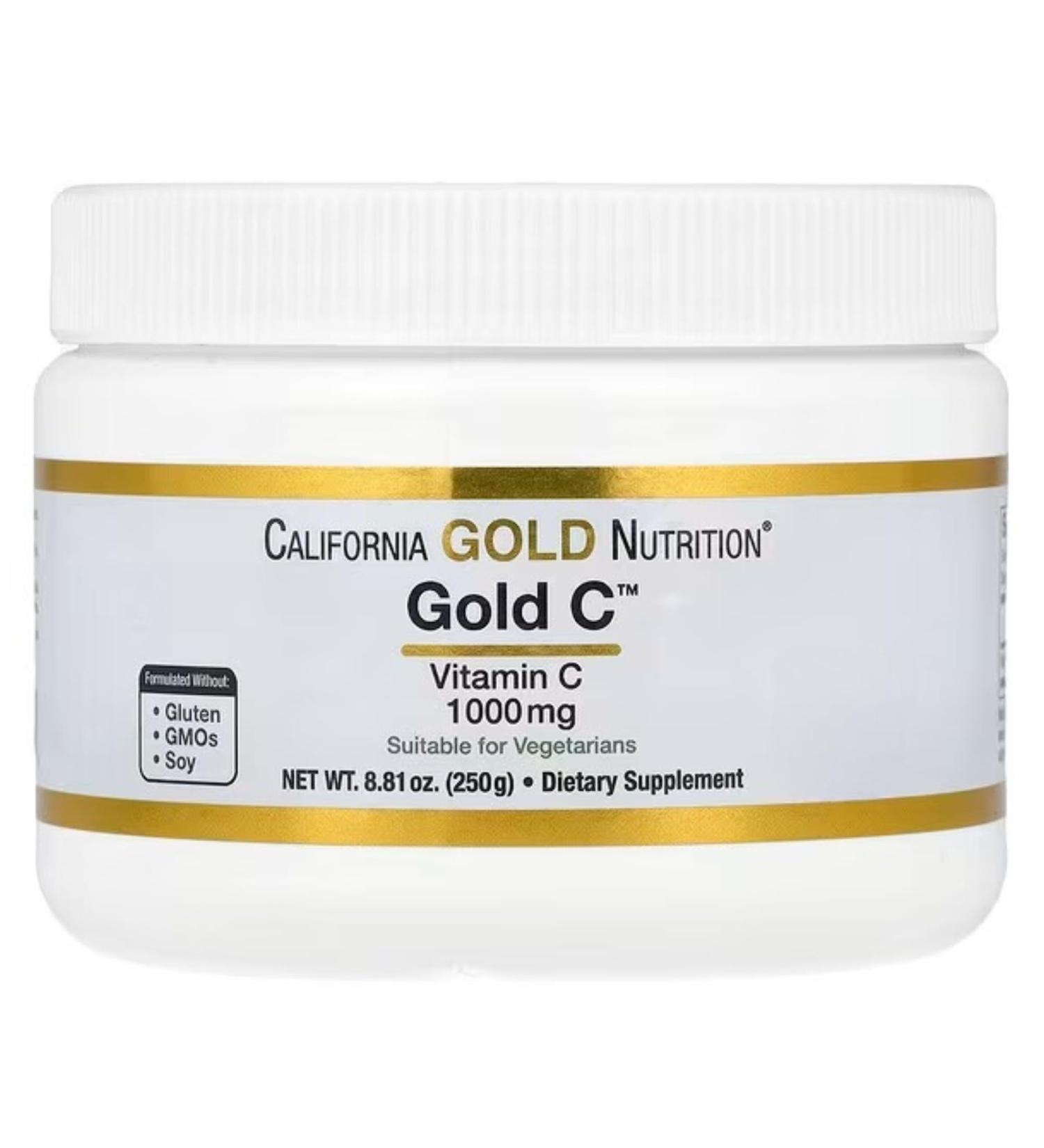 Gold C Powder Vitamin C Compatible With California Gold Nutrition 1 000 mg 8.81 oz + Bonus Pill Organizer Weekly Pill Organizer Mini - Buy Online on SooperMarket.com