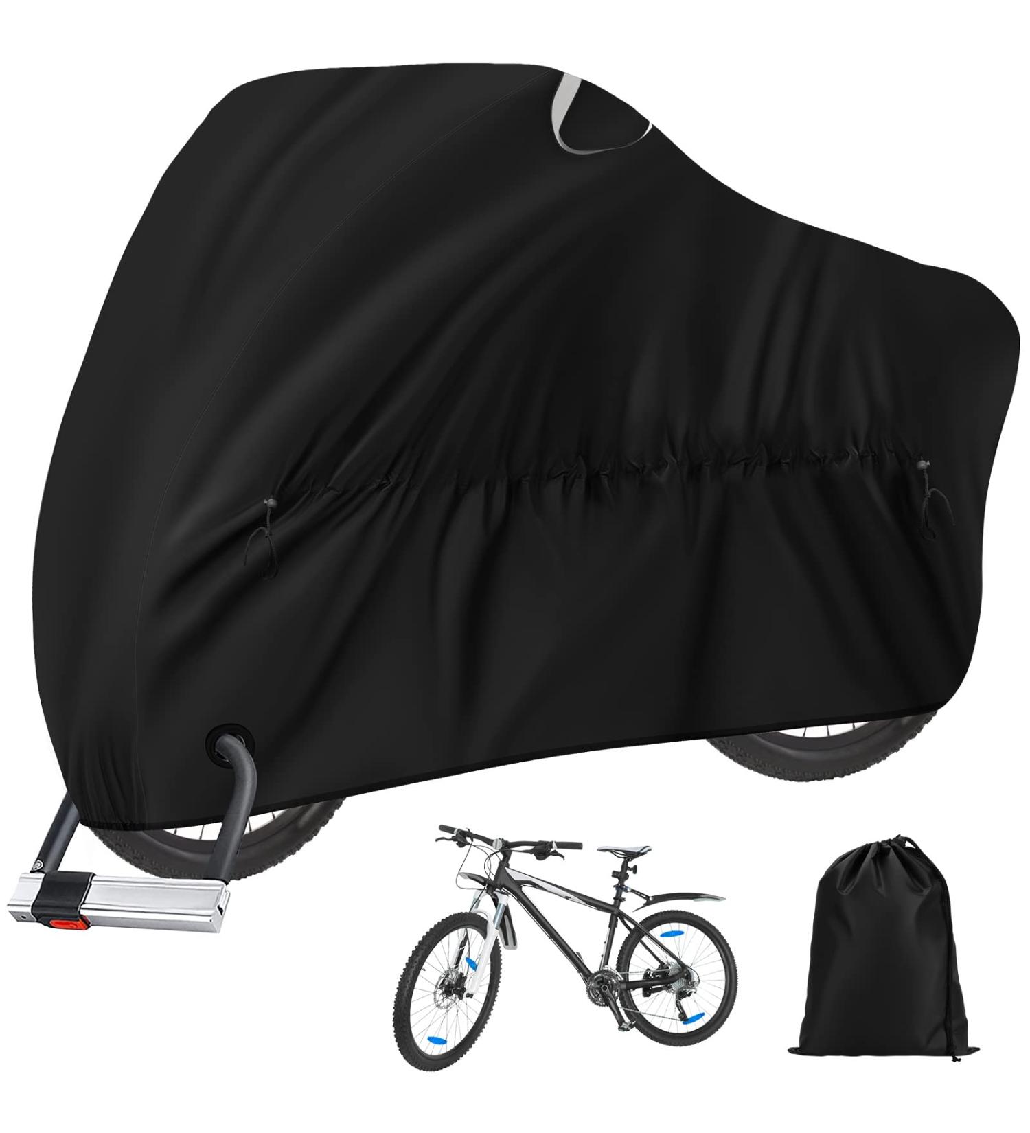 Outdoor Waterproof Bike Cover for 1-3 Bikes | Heavy Duty Ripstop Storage with Reflective Strips - Anti Dust, Rain, Snow, UV | Mountain & Road Bikes | Black - Buy Online on SooperMarket.com