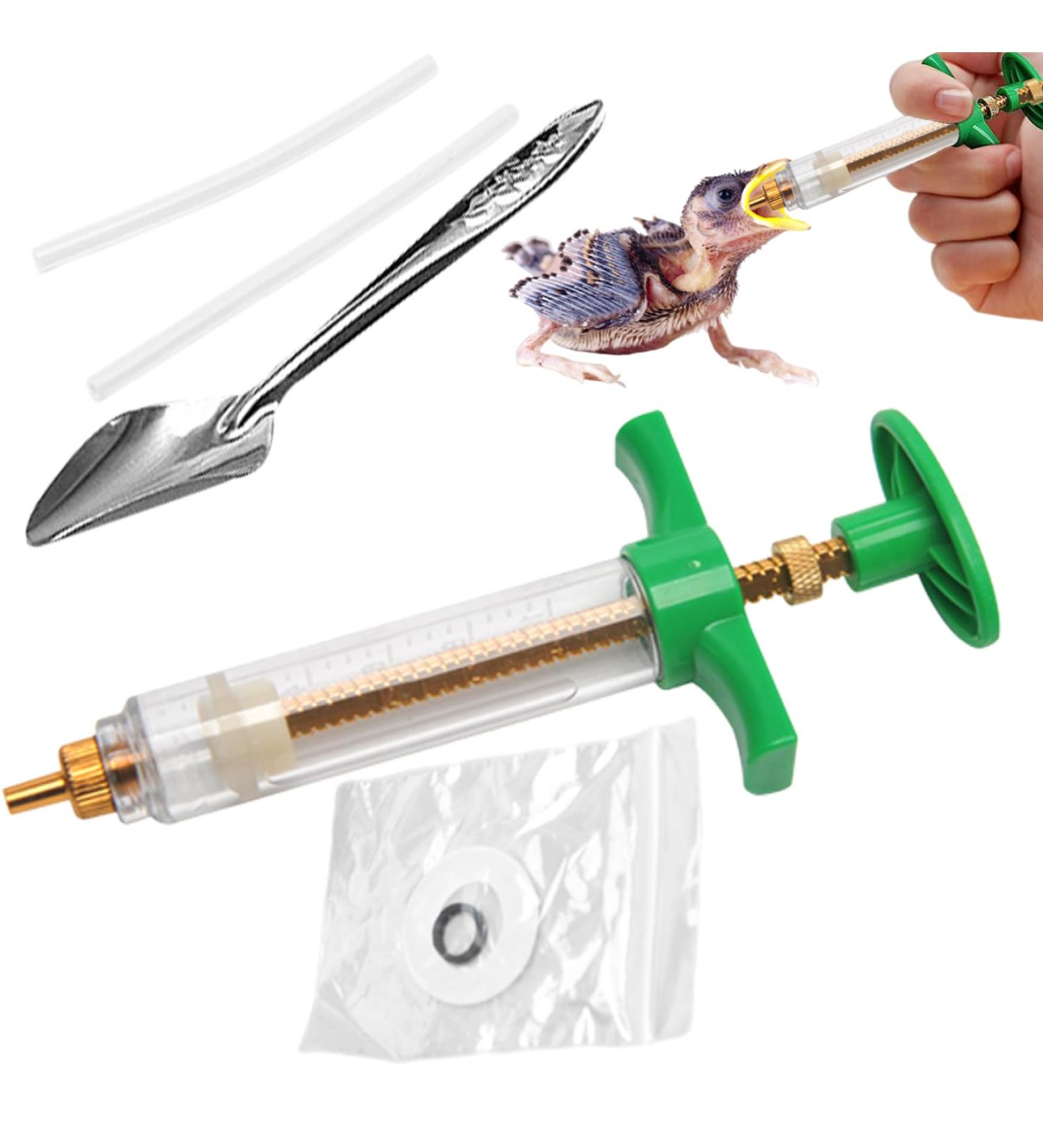 Baby Bird Feeding Kit 6PCS 20ML Baby Birds Feeding Syringe with Hose and Spoons Hand Feeding Device with Scale and Positioning Screw for Sick Bird - Buy Online on SooperMarket.com
