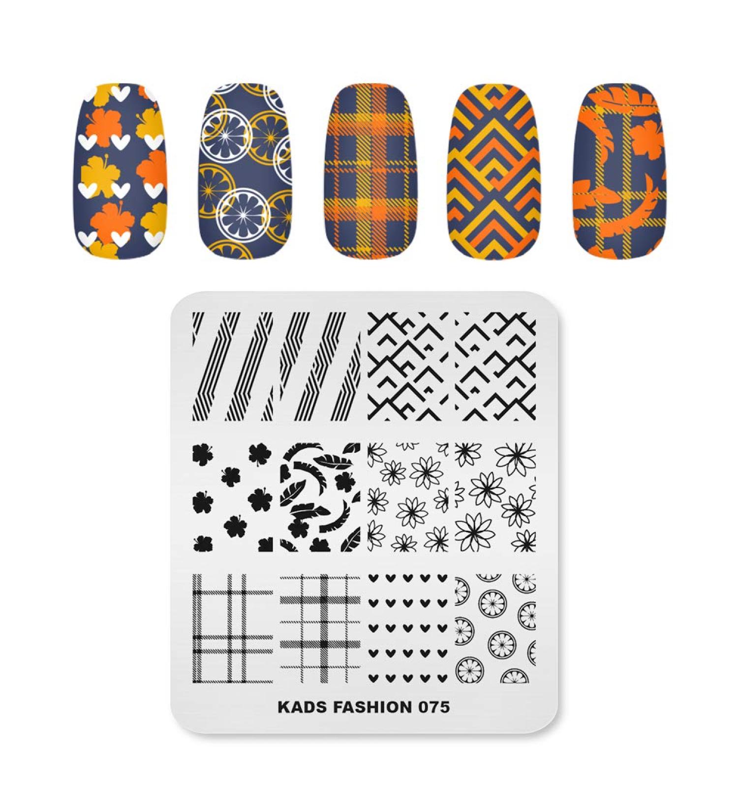 Alexnailart Nail Stamping Plate - Fashion 075 | Premium Nail Art Transfer Stencils for DIY Manicure - Buy Online on SooperMarket.com
