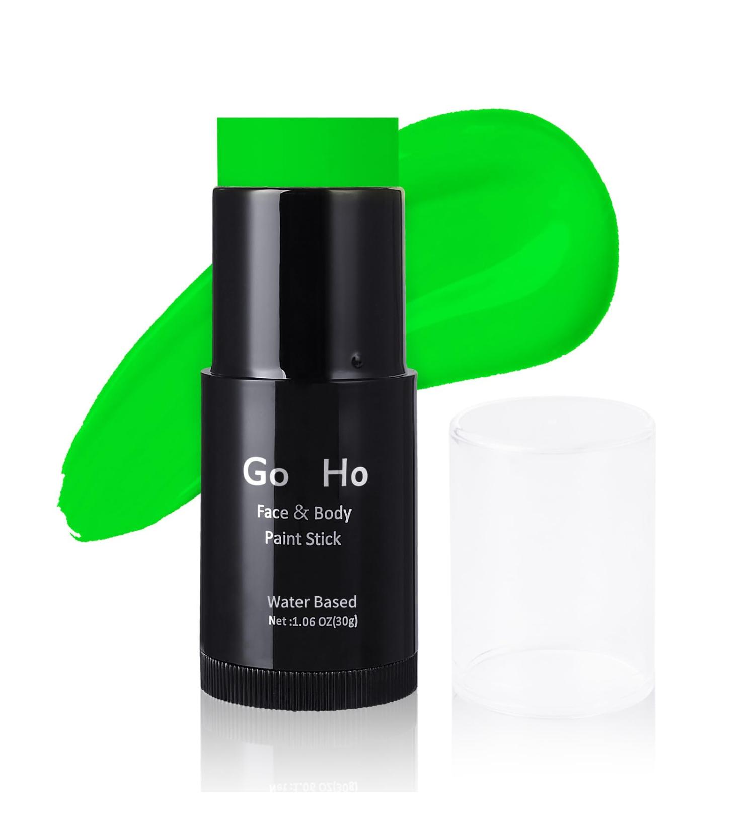 Go Ho Water Based Light Green Face Paint Stick 1.06 Oz - Washable Cream Body Paint for Grinch Costume Makeup, Theater, Halloween, SFX Cosplay - Adults & Children - Buy Online on SooperMarket.com