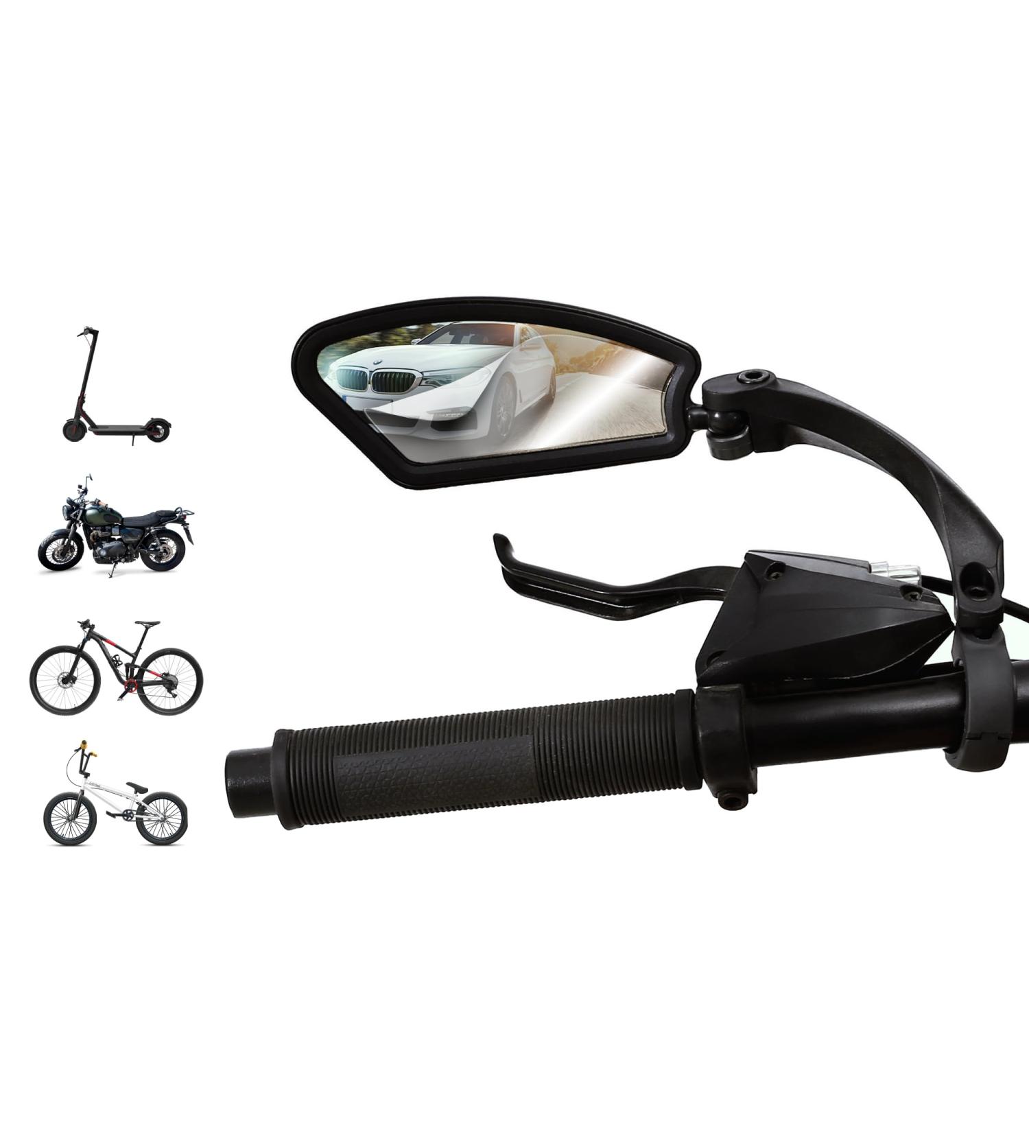 Pedal Heroes Foldable Bike Mirror with Cleaning Cloth & Bag | Stable Handlebar Rear Mirror for E-Bikes - Buy Online on SooperMarket.com