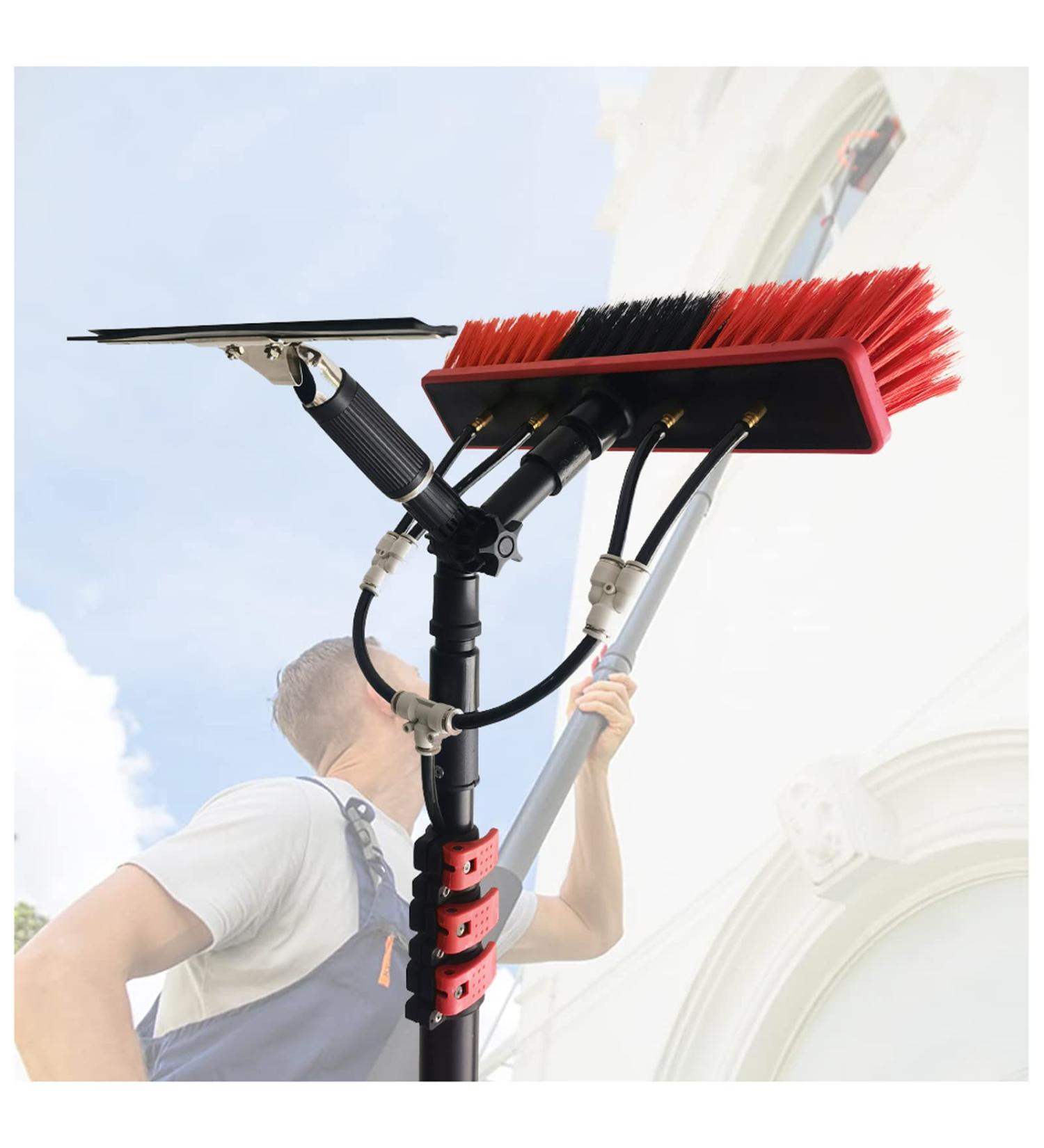 photovoltaic cleaner window cleaning pole Window Cleaning Brush Equipment Window Cleaner Kit Water/Hose Fed Pole Professional Window Squeegee Cleaner-12Ft/36Ft Clear 36Ft - Buy Online on SooperMarket.com