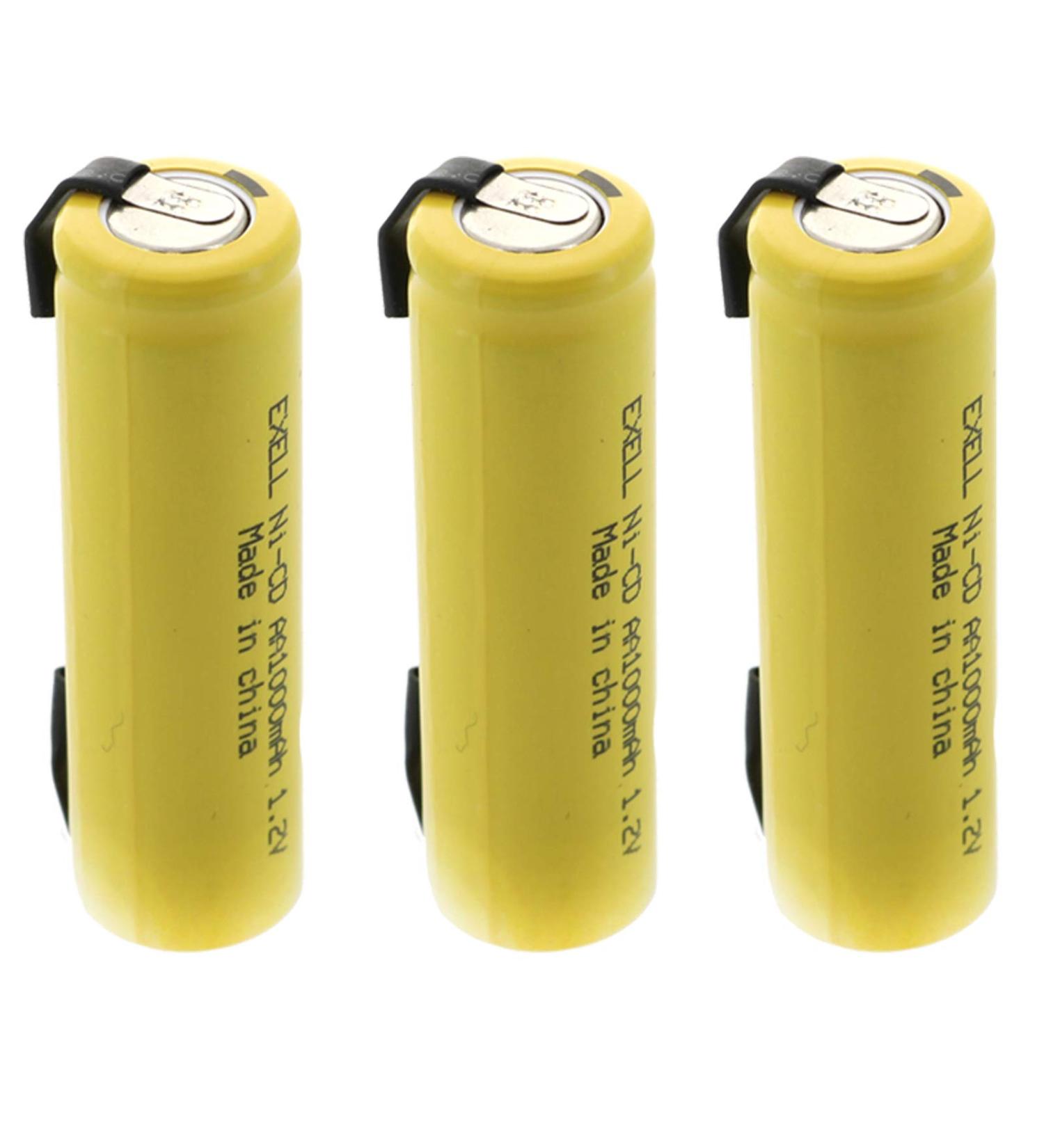 Buy 3-Pack Exell AA 1.2V 1000mAh NiCD Rechargeable Batteries | Ideal for Meters Radios & Hybrid Cars | Global Shipping Available - Buy Online on SooperMarket.com