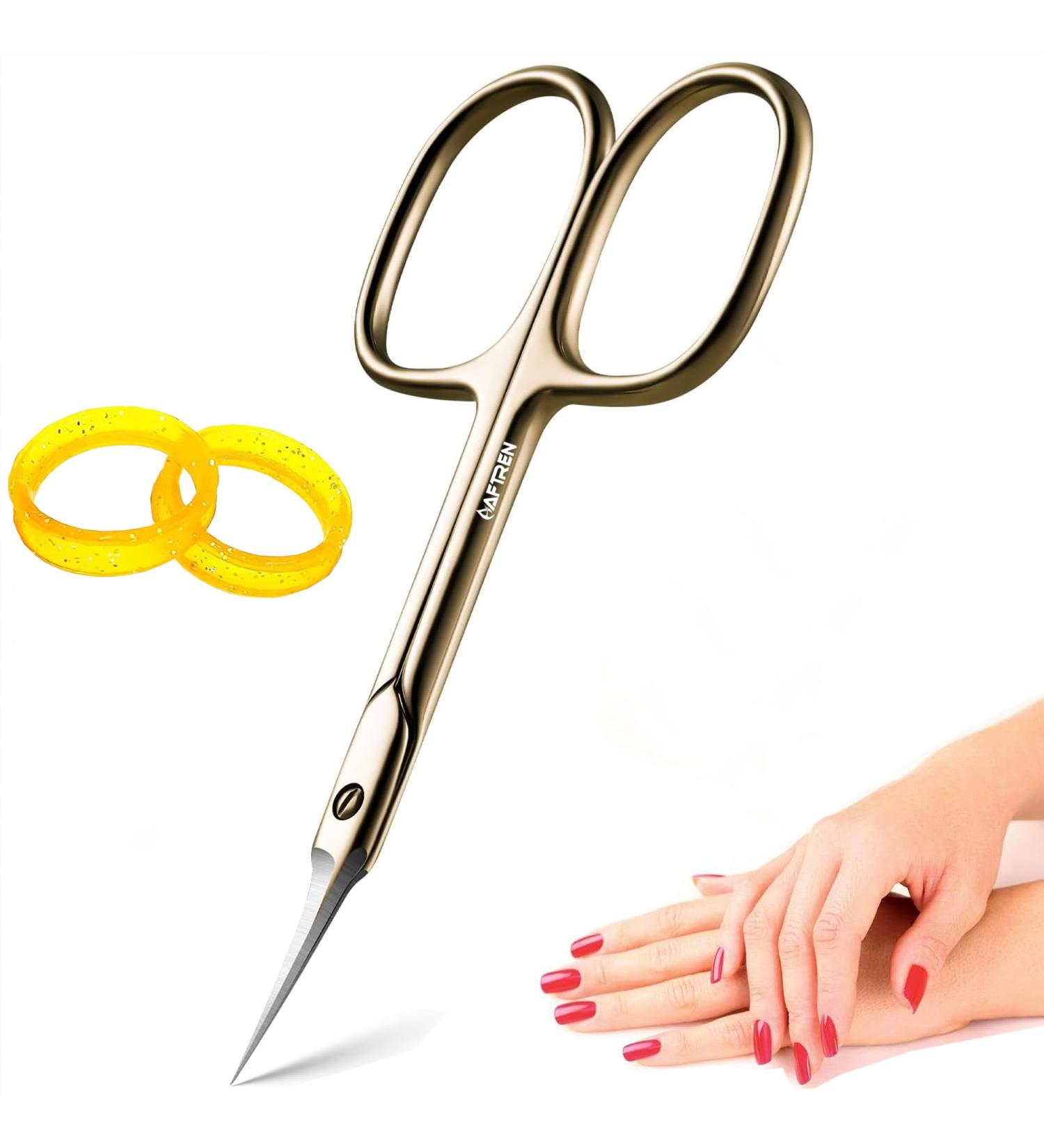 Cuticle Scissors Precision Manicure Beauty Nail Scissors for Small Children Cuticle Nipper Professional Stainless Steel Scissors for Men Women 3.7 Inch Gold - Buy Online on SooperMarket.com