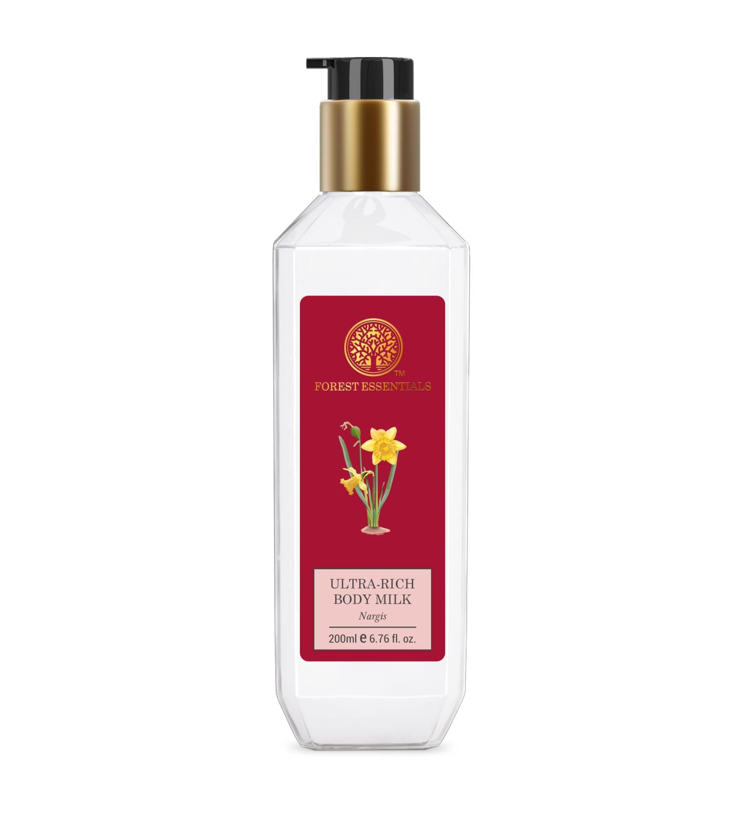 Buy Forest Essentials Nargis Ultra Rich Body Lotion 200ml - Luxurious Hydration for All Skin Types | International Shipping Available - Buy Online on SooperMarket.com