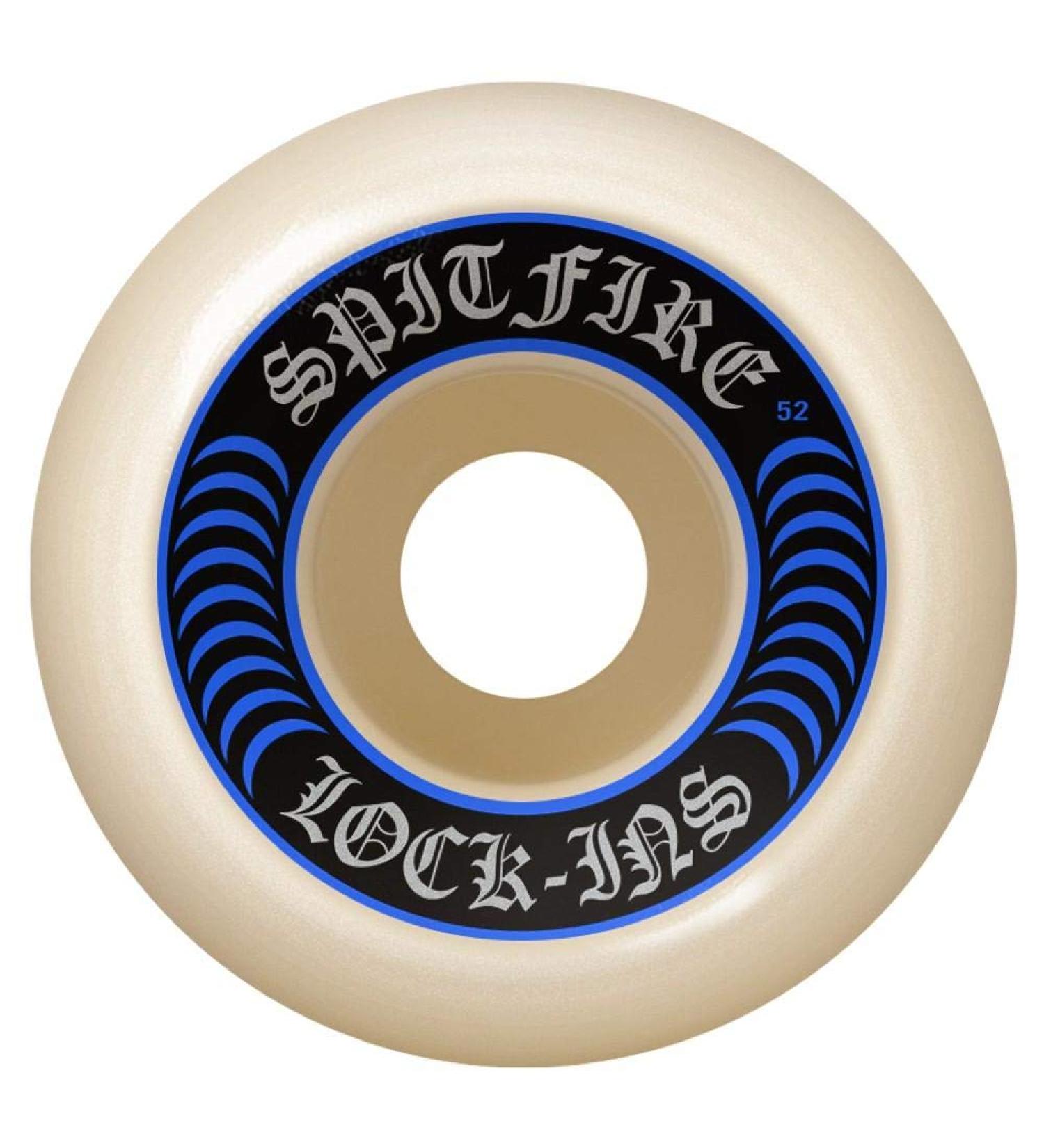 Spitfire Formula Four Lock-Ins Natural/Blue 99D Skateboard Wheels - Set of 4 Natural/Blue 55mm