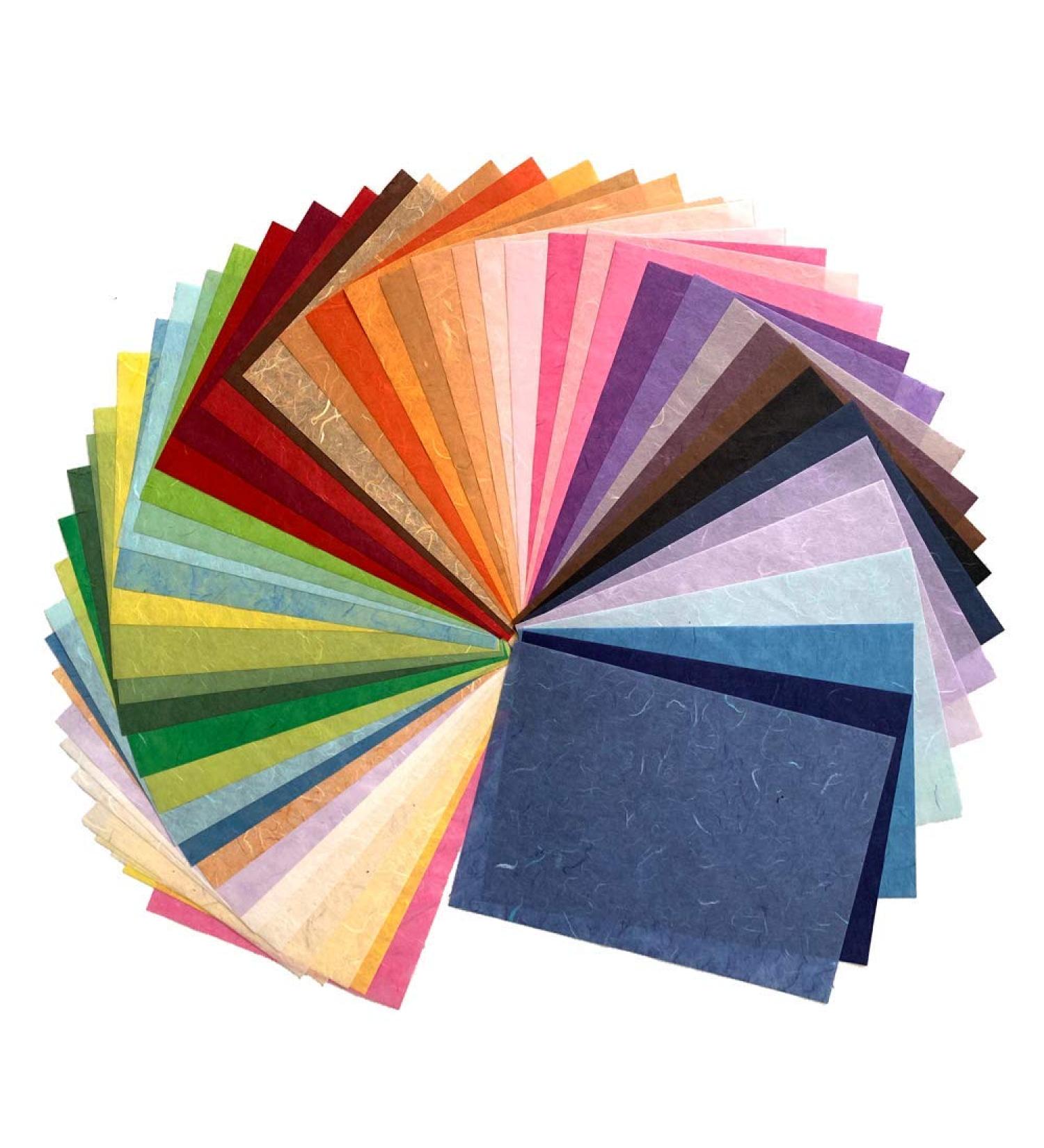 50 Sheets Thin Mulberry Paper - Mixed Colors A4 Sheets for Art, Origami, Craft & Card Making - Buy Online on SooperMarket.com