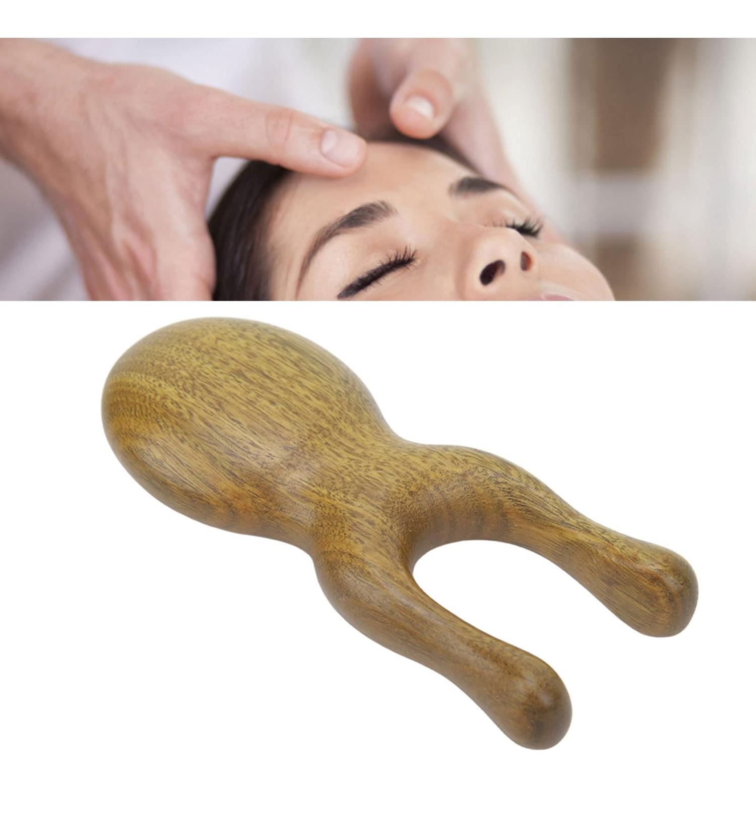 Portable Sandalwood Gua Sha Massager - Ergonomic Multifunctional Tool for Face & Body Tension Relief | International Shipping Available - Buy Online on SooperMarket.com