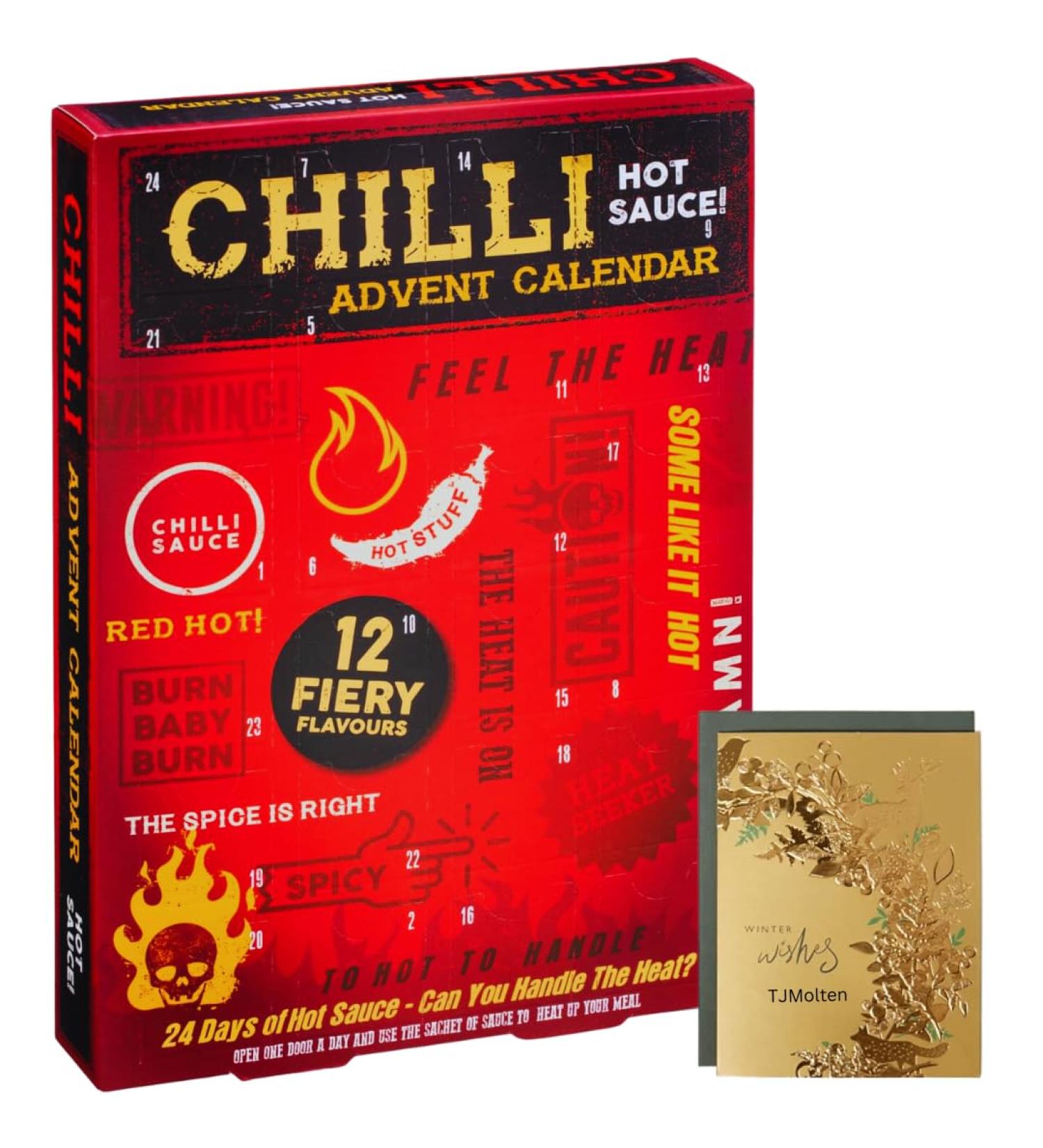 Hot Sauce Advent Calendar 2023-24days Chilli lovers advent festive gift set for men women | Chilli Sauce Variety & Xmas card 500g - Buy Online on SooperMarket.com