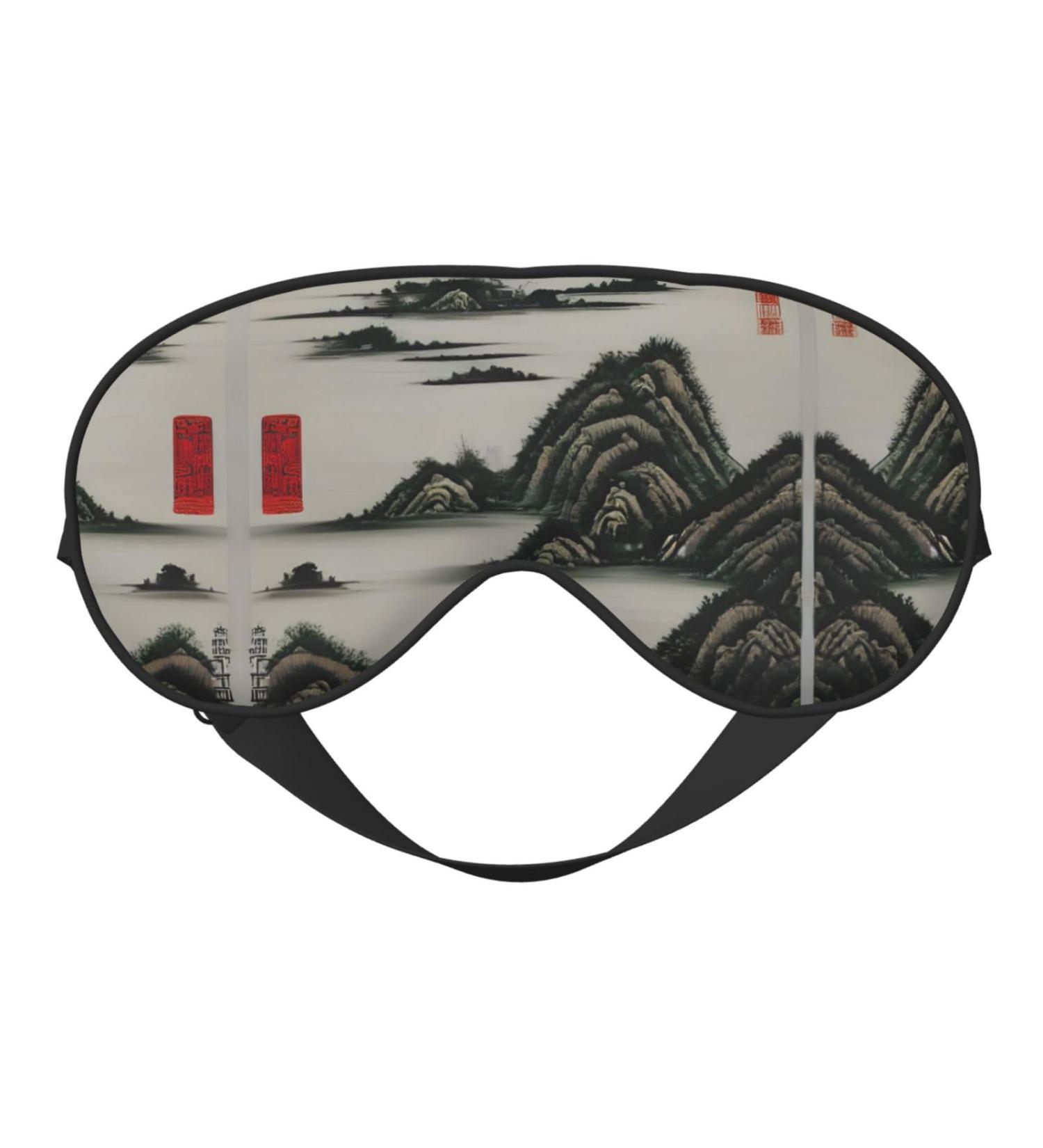 SSIMOO Landscape Painting Eye Mask - Soft Breathable Sleep Mask for Women | Perfect for Travel & Relaxation - Buy Online on SooperMarket.com