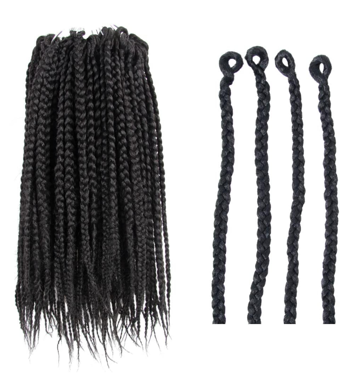 BOHOBABE 14 Big Loop Box Braids Crochet Hair - 8 Packs Prelooped Medium Short 3X Knotless Crochet Box Braiding Hair - Three Tones Natural Black Goddess Braid (1B) - Pack of 8 - Buy Online on SooperMarket.com