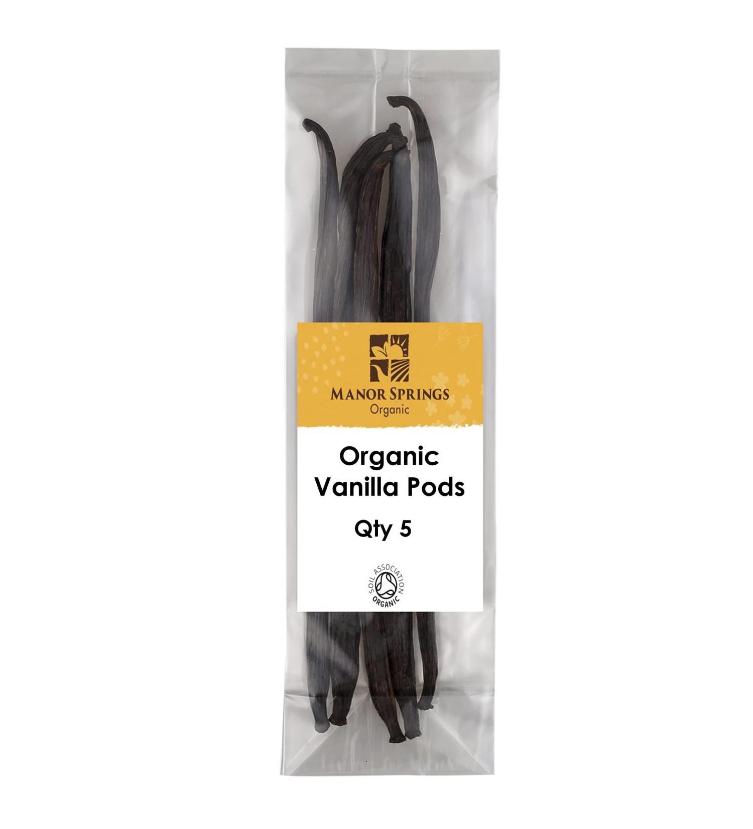 Manor Springs Organic Madagascan Vanilla Pods - 5 Pods | Premium Quality - Buy Online on SooperMarket.com