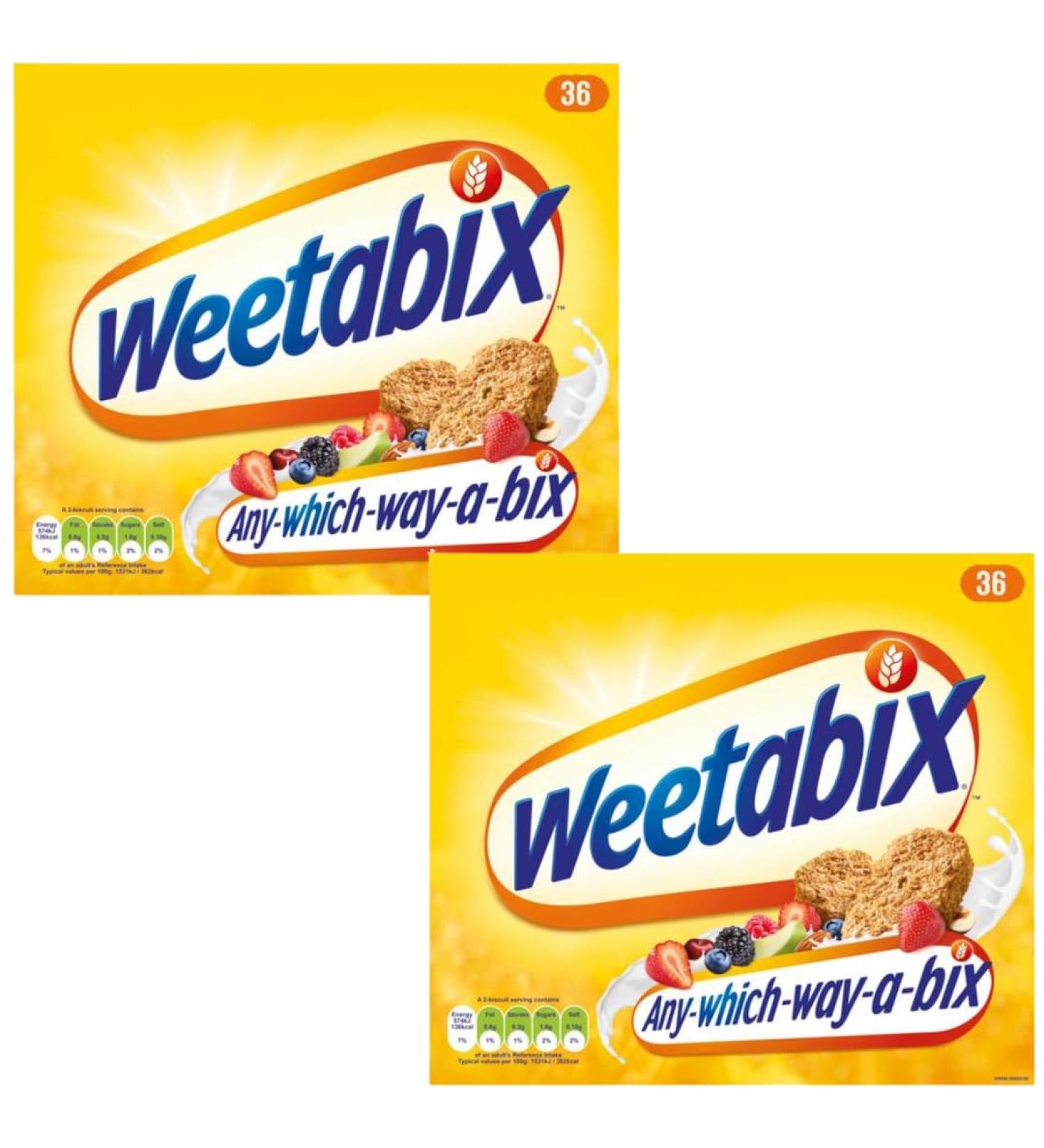 Breakfast Cereal Bundle with Weetabix Original 36's (2 Pack)