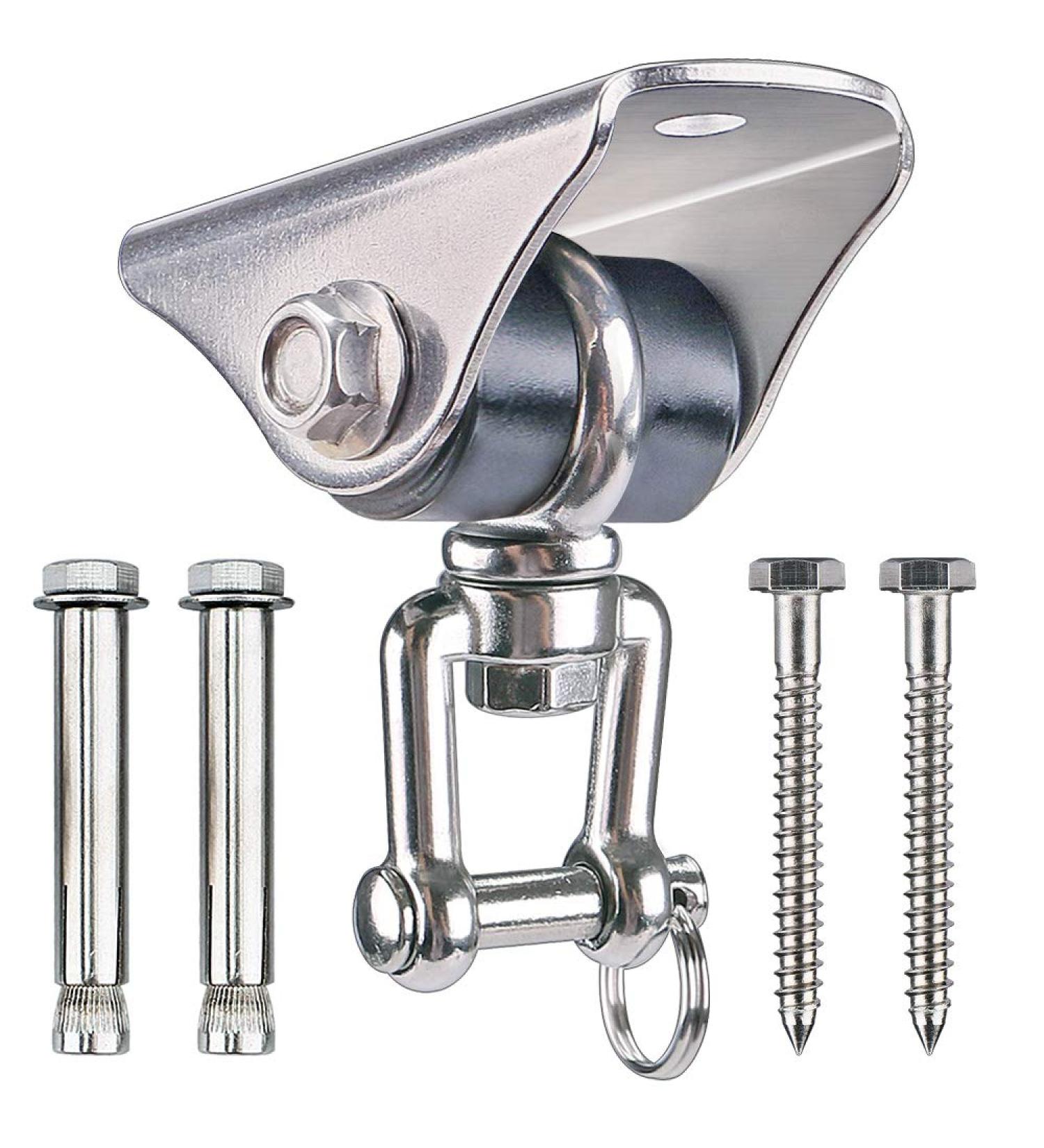 Super Silent  No Squeaking  Permanent Antirust 360 Swivel Swing Hanger  Heavy Duty Swing Hook with 4 Screws for Concrete Wooden Hanging Hardware for Porch Chair Hammock Gym SELEWARE silent swing swivel hook - Buy Online on SooperMarket.com