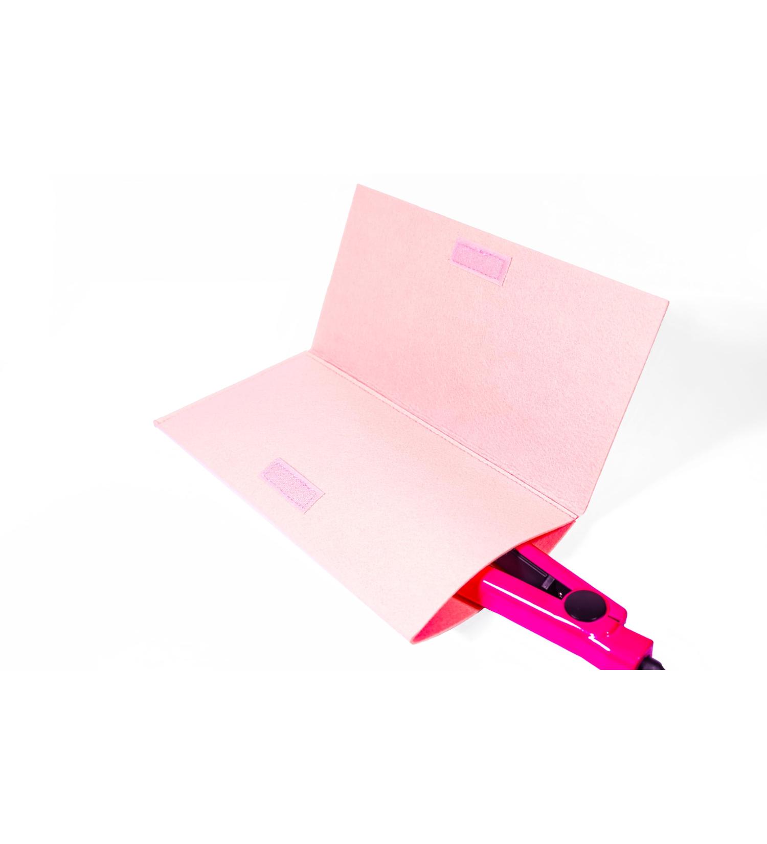 Glamza Hair Straightener Mat & Pouch - Made from Heat Resistant Safety Felt - Ideal for Home & Travel (Pink) - Buy Online on SooperMarket.com
