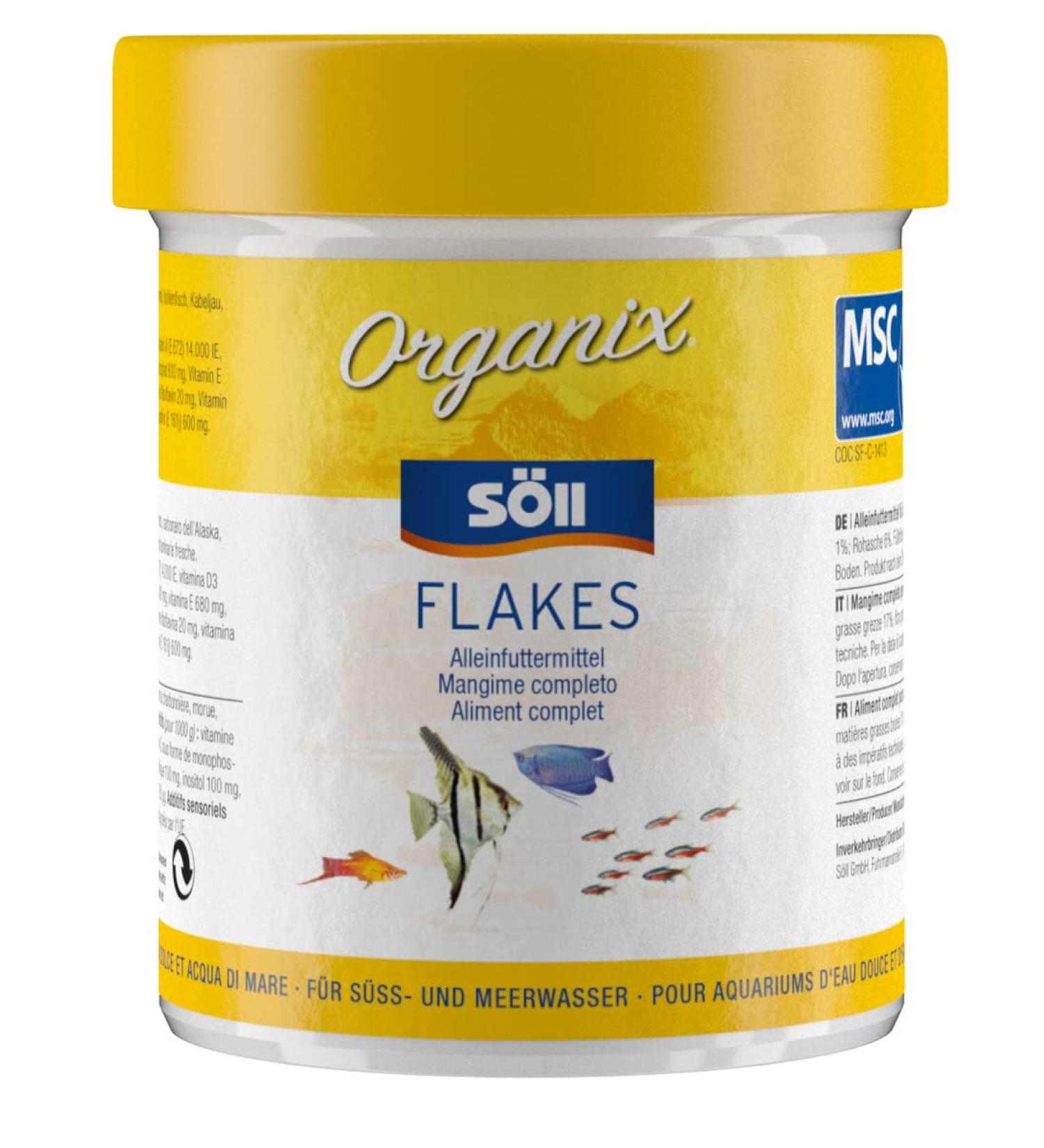 S ll 16133 Organix Flakes - Premium Aquarium Food for Ornamental Fish | 130ml Flake Food | International Shipping Available - Buy Online on SooperMarket.com