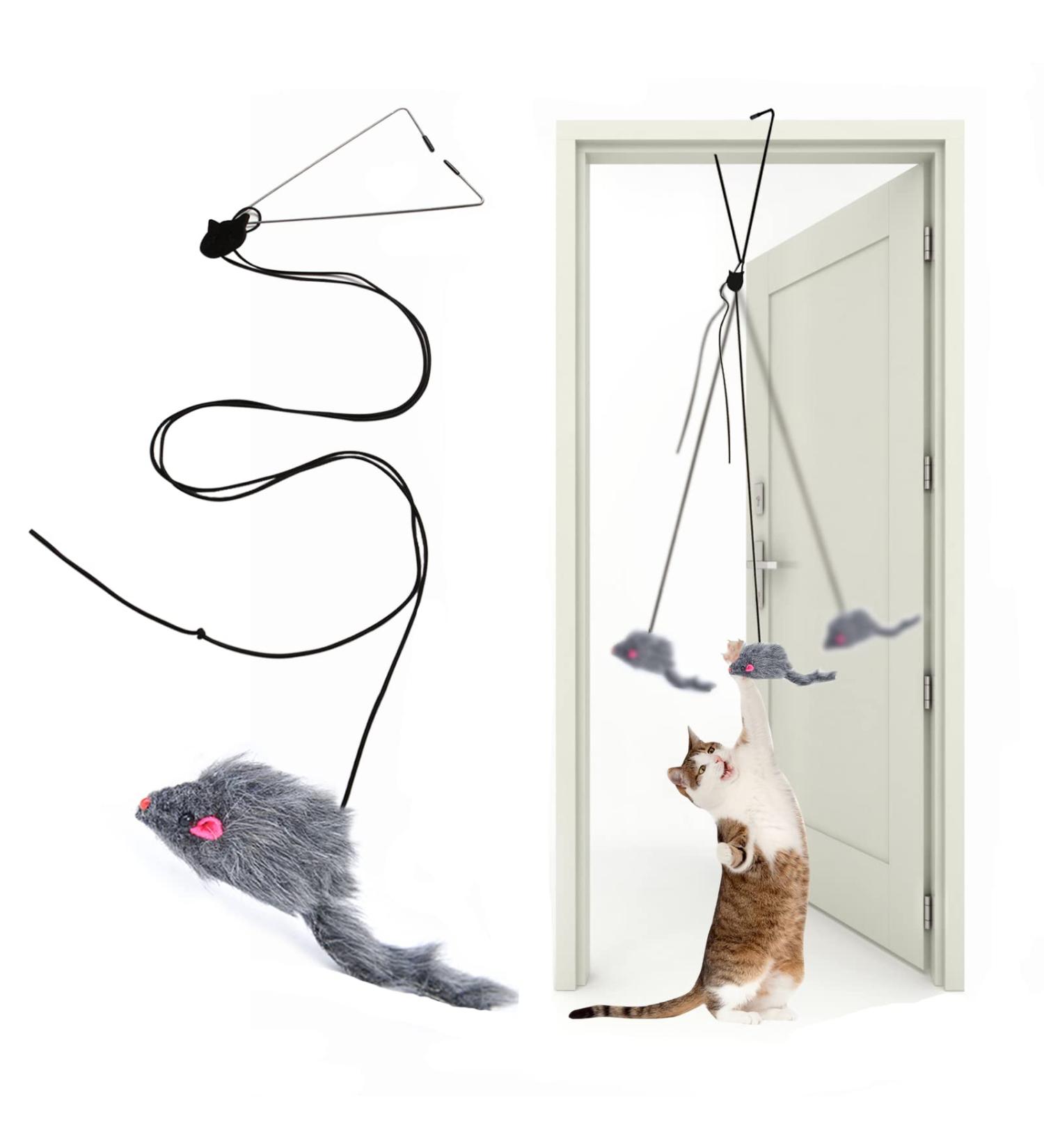 Kalimdor Interactive Cat Feather Toy: Retractable Teaser for Indoor Cats - Fun Exercise and Mental Stimulation - 1 Pack - Buy Online on SooperMarket.com