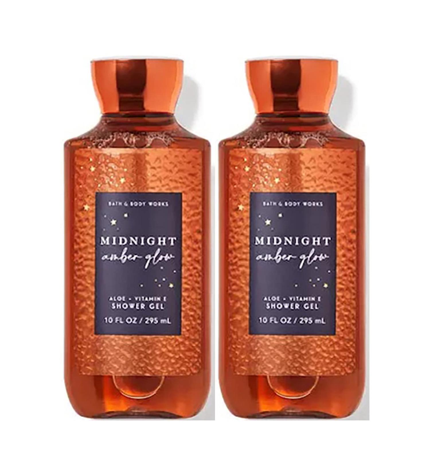 Bath & Body Works Midnight Amber Glow Shower Gel Gift Sets For Women 10 Oz 2 Pack (Midnight Amber Glow)