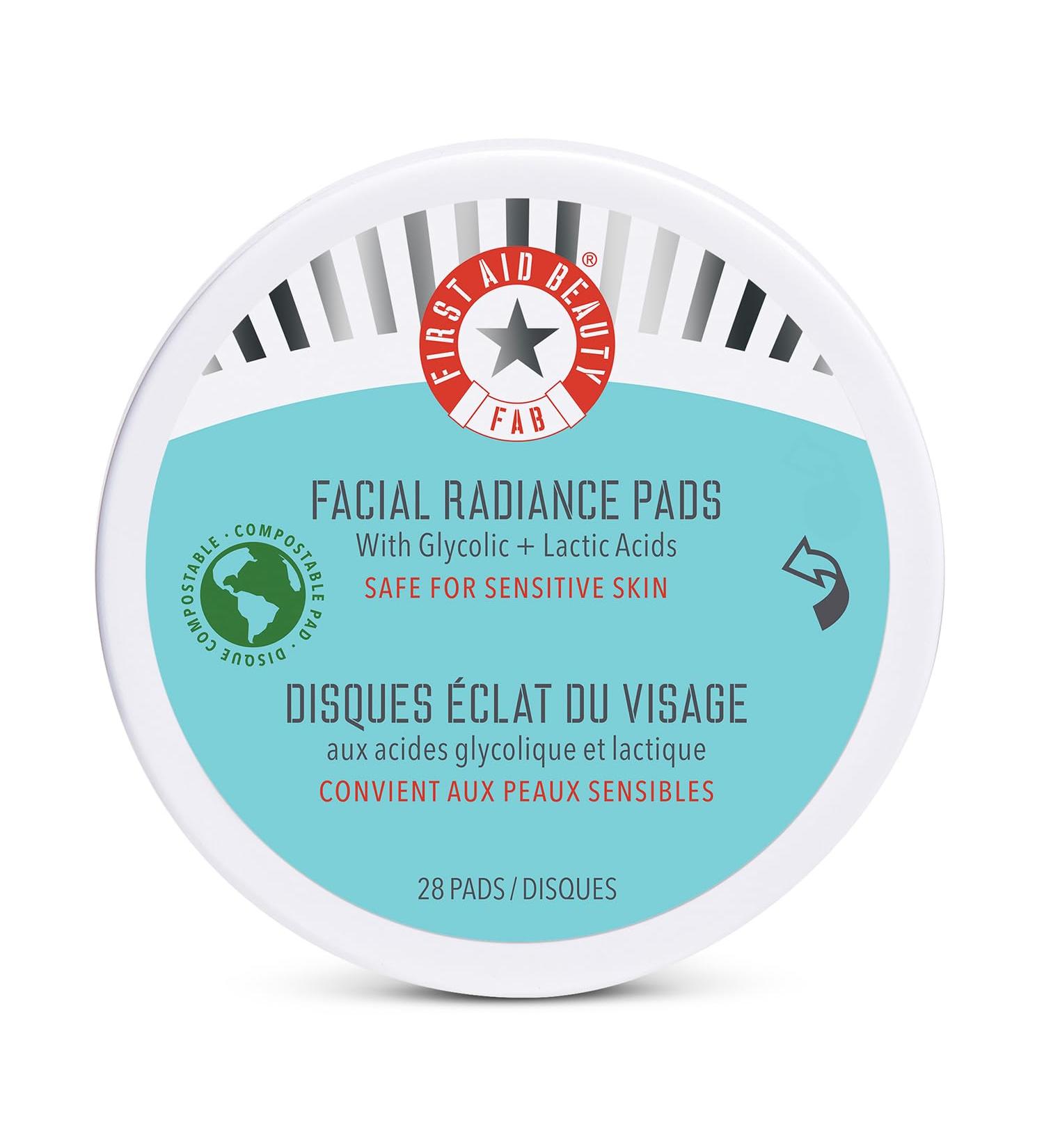 Buy First Aid Beauty Facial Radiance Pads - Daily Exfoliating AHA Pads for Toned & Bright Skin - 28 Compostable Pads - Buy Online on SooperMarket.com