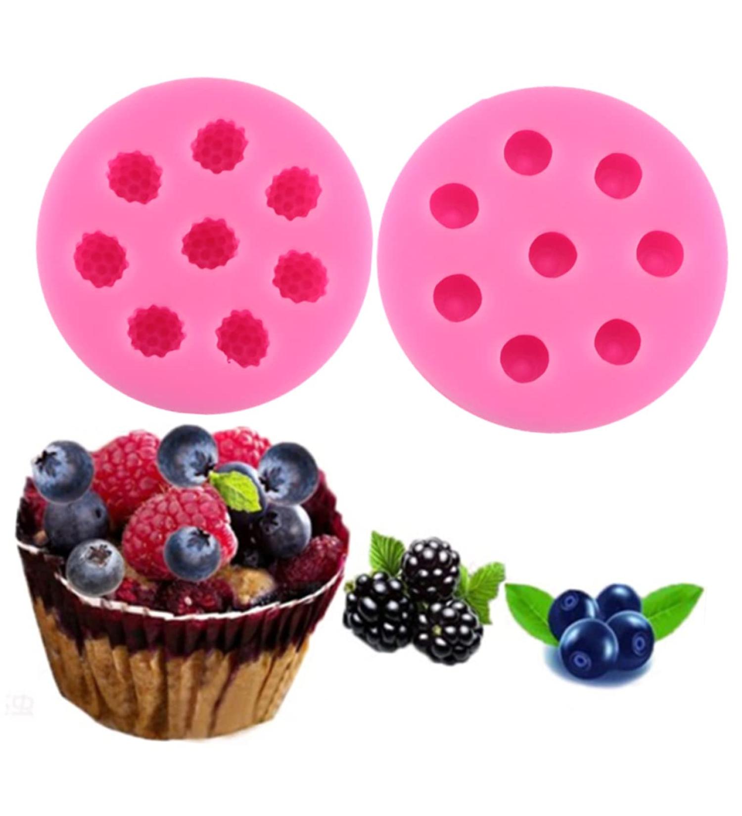 MAGICLULU Decor 4 Pcs Cakesicles Mold Non-Stick Mold Silicone Mold Cake Decorations Pink Mold Cake Decorating Tool Fondant Mold DIY Mold Cake Toppers Cake Mold Blueberry Fondant Cake medium - Buy Online on SooperMarket.com