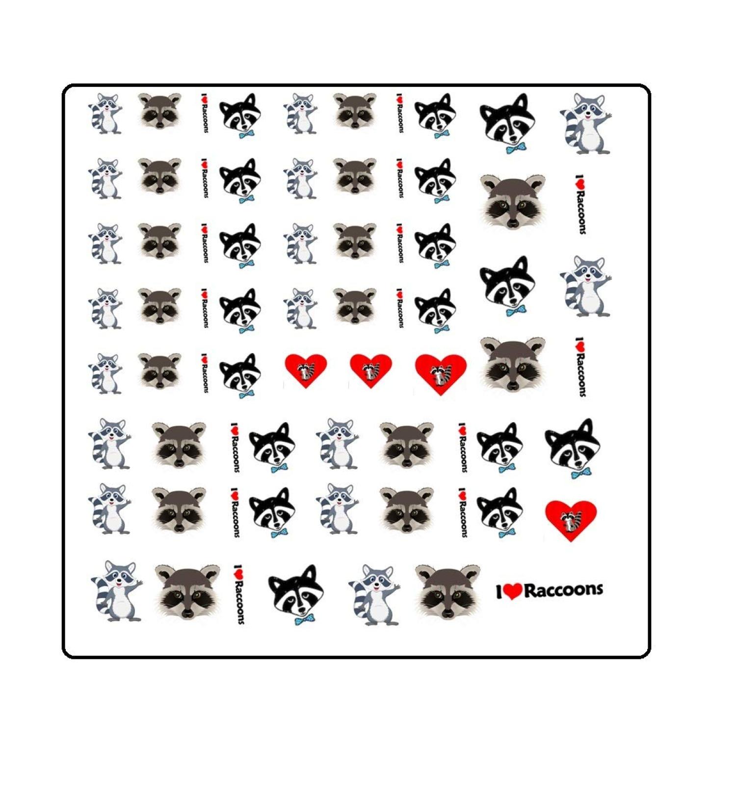 Raccoon Nail Art Decals - Unique Raccoon Collection for Nail Design - Buy Online on SooperMarket.com