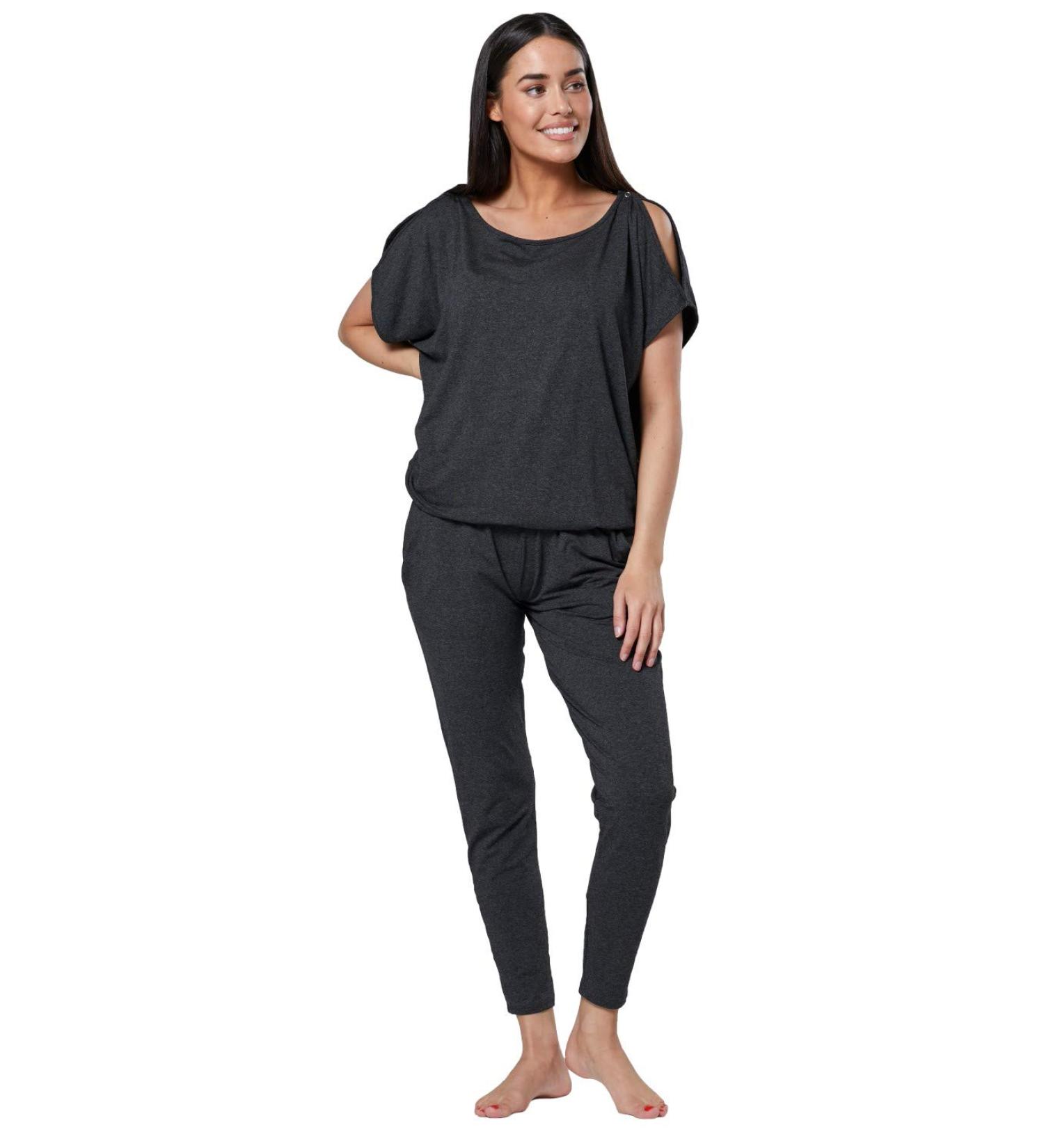 HAPPY MAMA Maternity Breastfeeding Lounge Top Joggers Pyjamas Set - Graphite Melange - Buy Online on SooperMarket.com